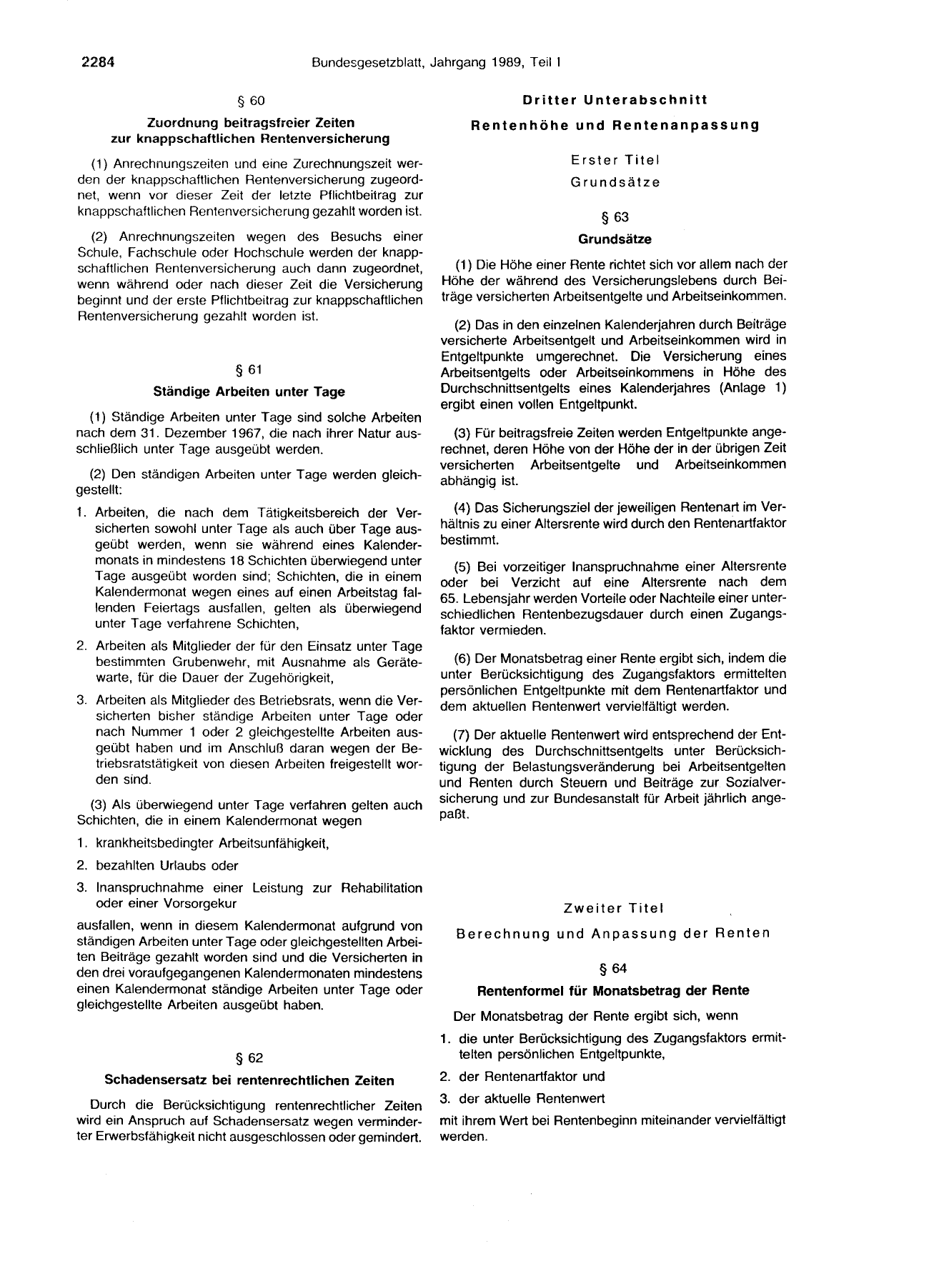 BGBl. 1989, Seite 2284 — Originalseite als Abbildung