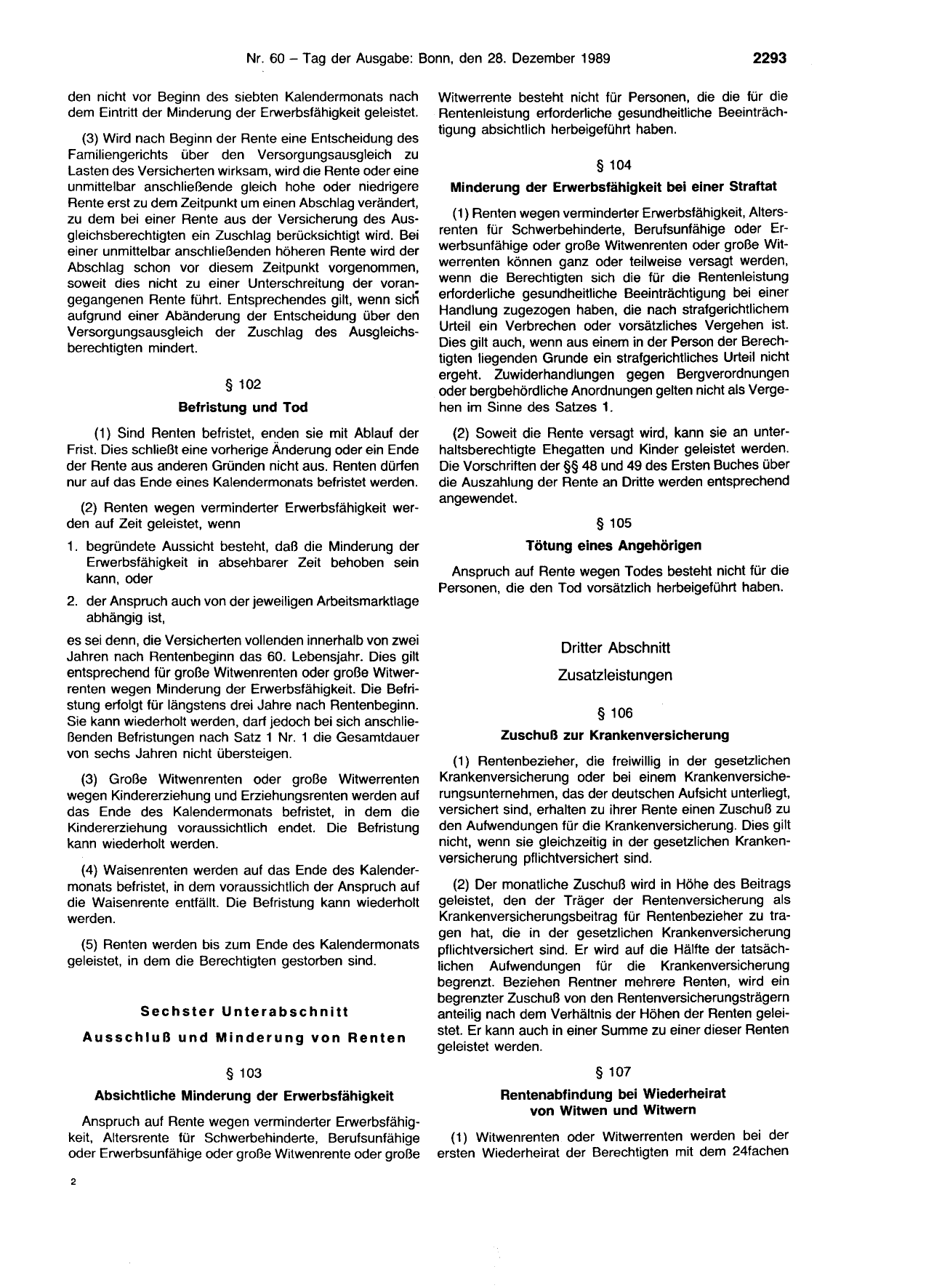 BGBl. 1989, Seite 2293 — Originalseite als Abbildung