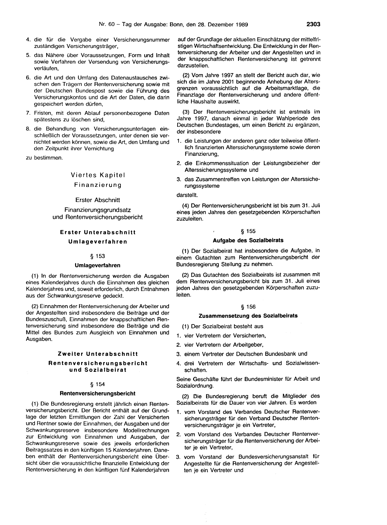 BGBl. 1989, Seite 2303 — Originalseite als Abbildung