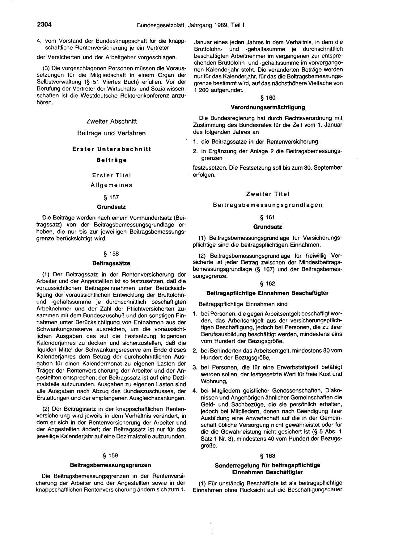BGBl. 1989, Seite 2304 — Originalseite als Abbildung