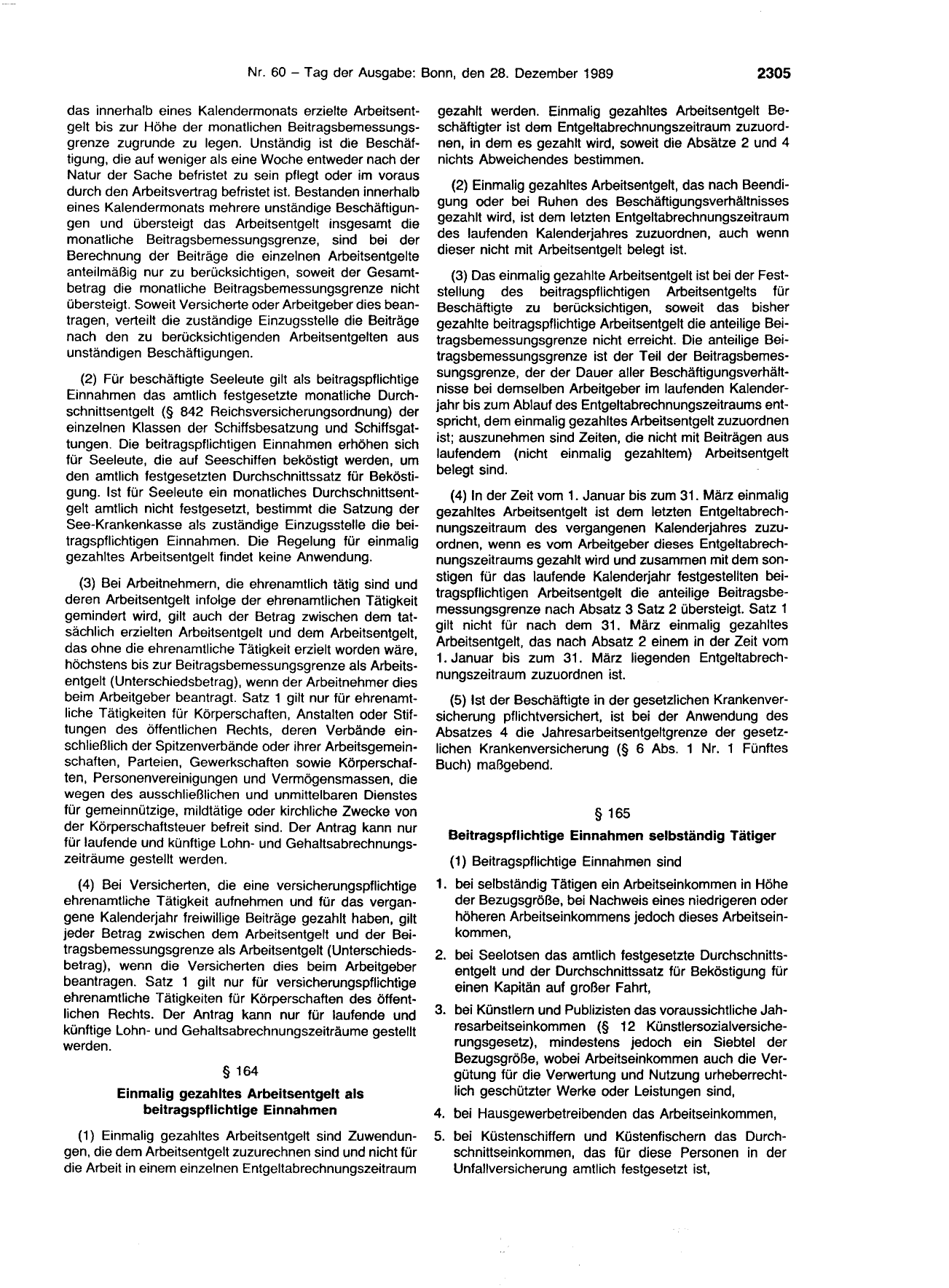 BGBl. 1989, Seite 2305 — Originalseite als Abbildung