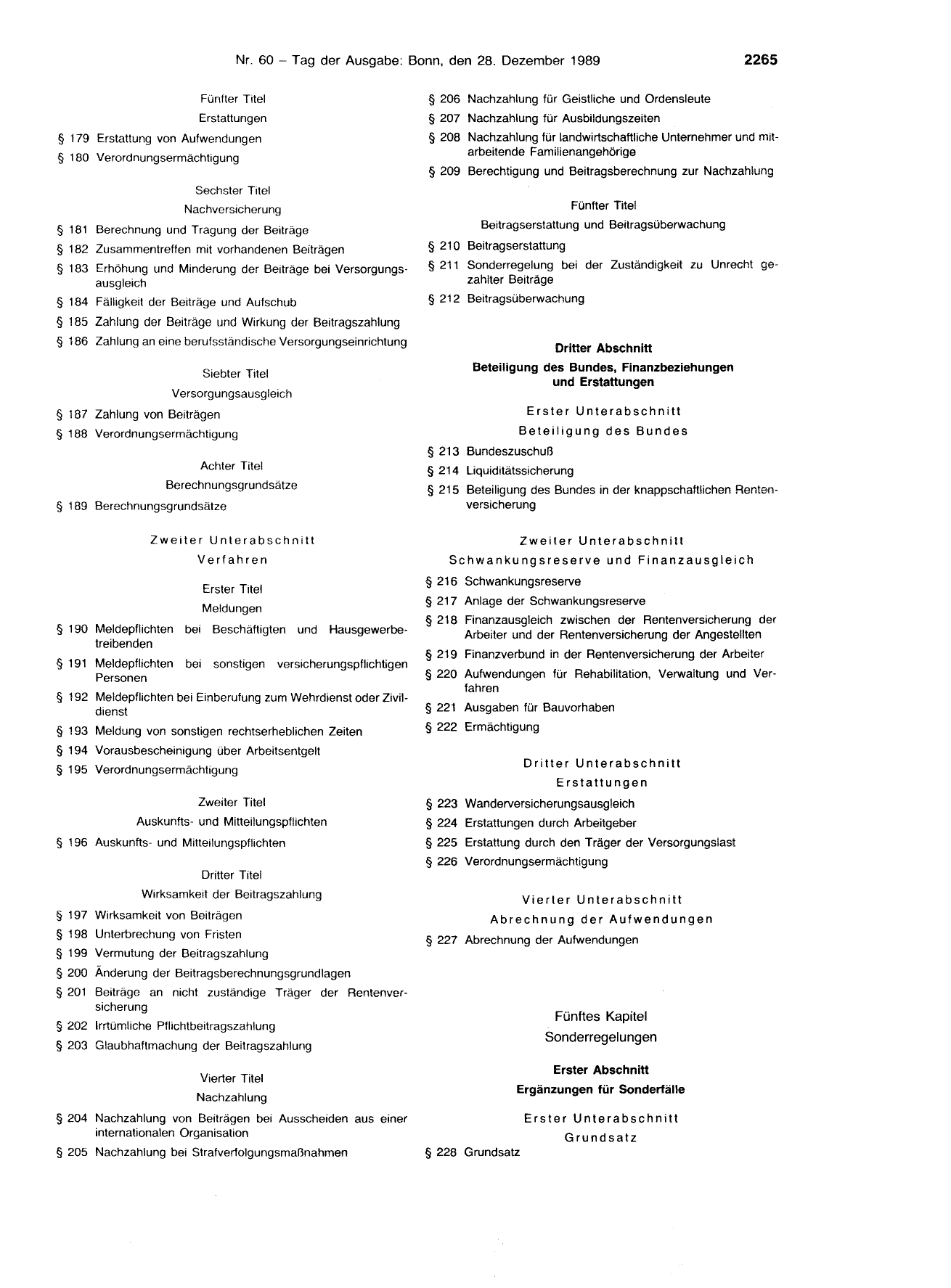 BGBl. 1989, Seite 2265 — Originalseite als Abbildung