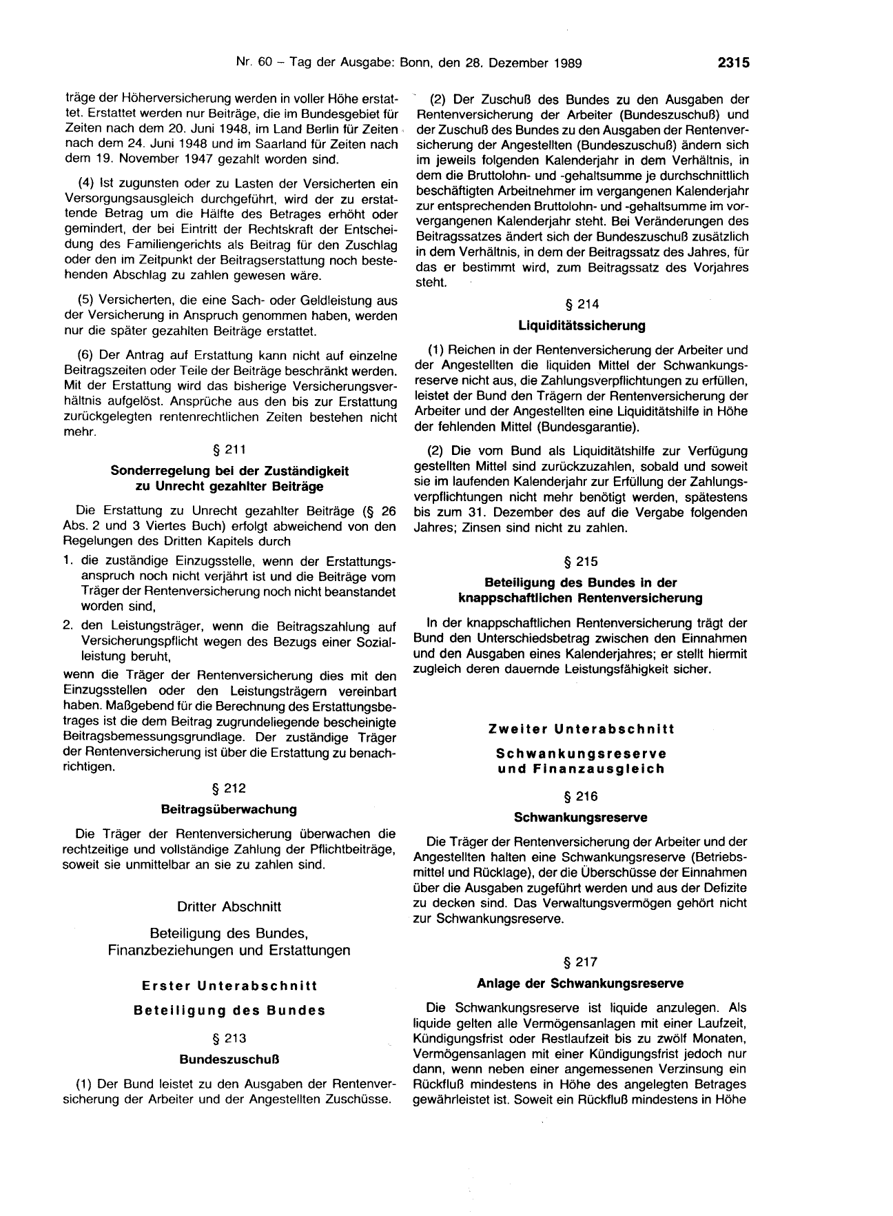 BGBl. 1989, Seite 2315 — Originalseite als Abbildung
