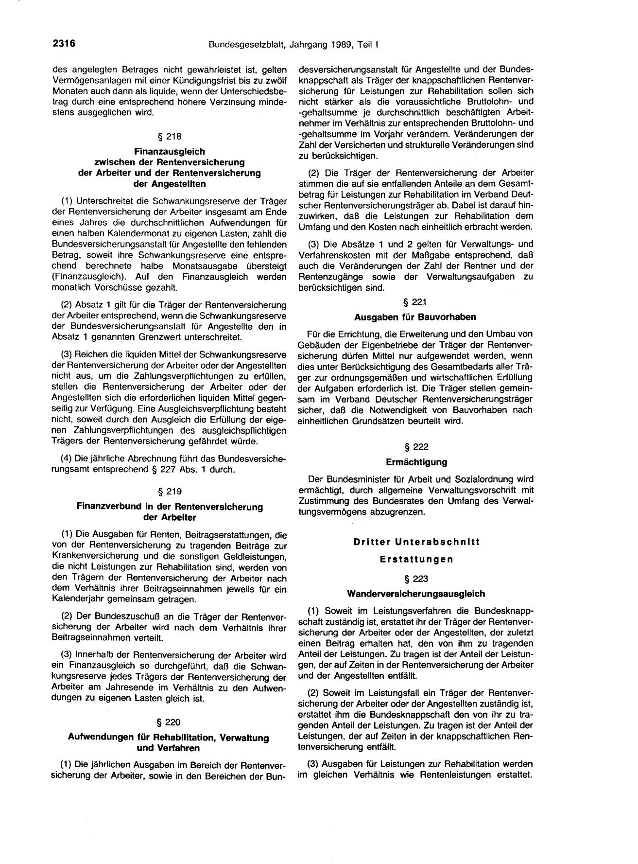 BGBl. 1989, Seite 2316 — Originalseite als Abbildung