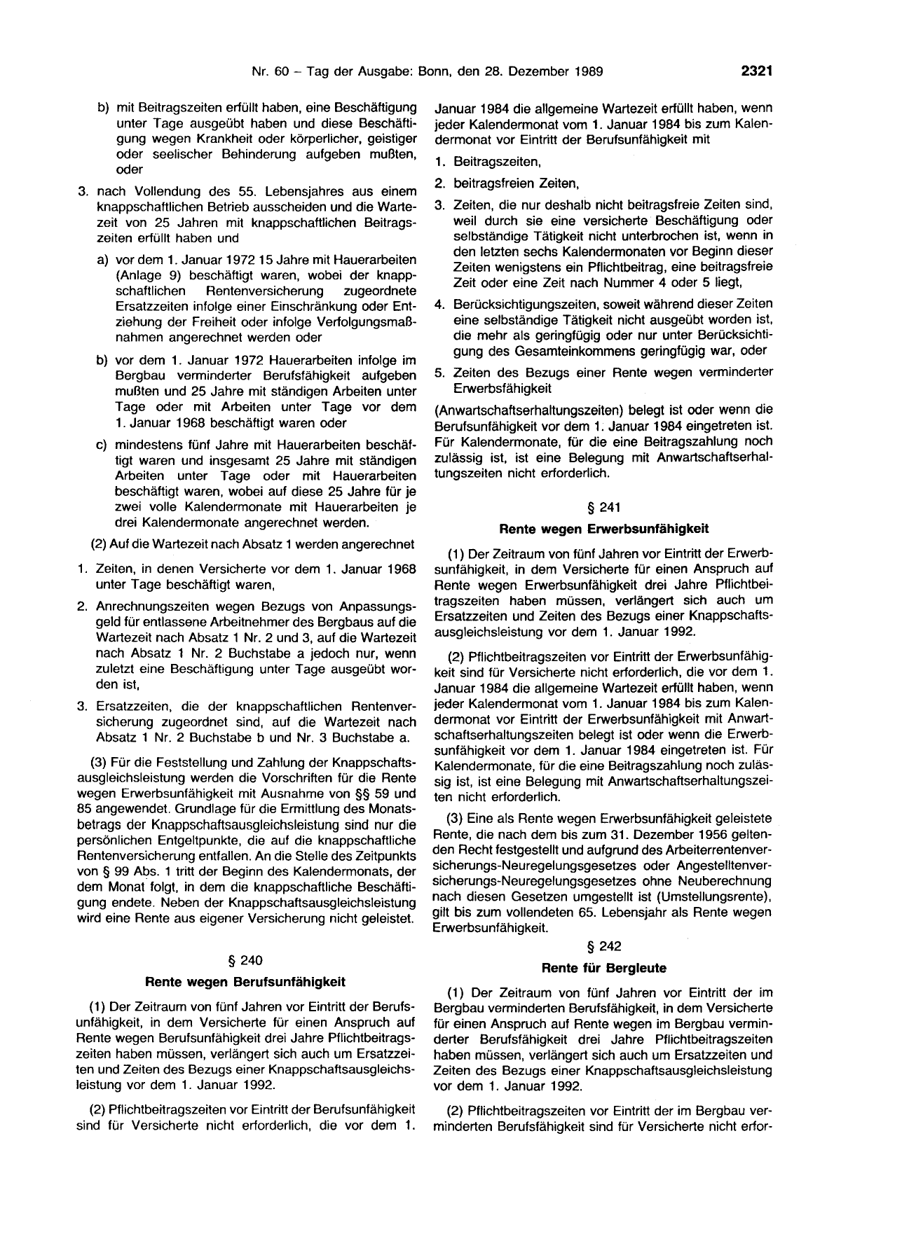 BGBl. 1989, Seite 2321 — Originalseite als Abbildung