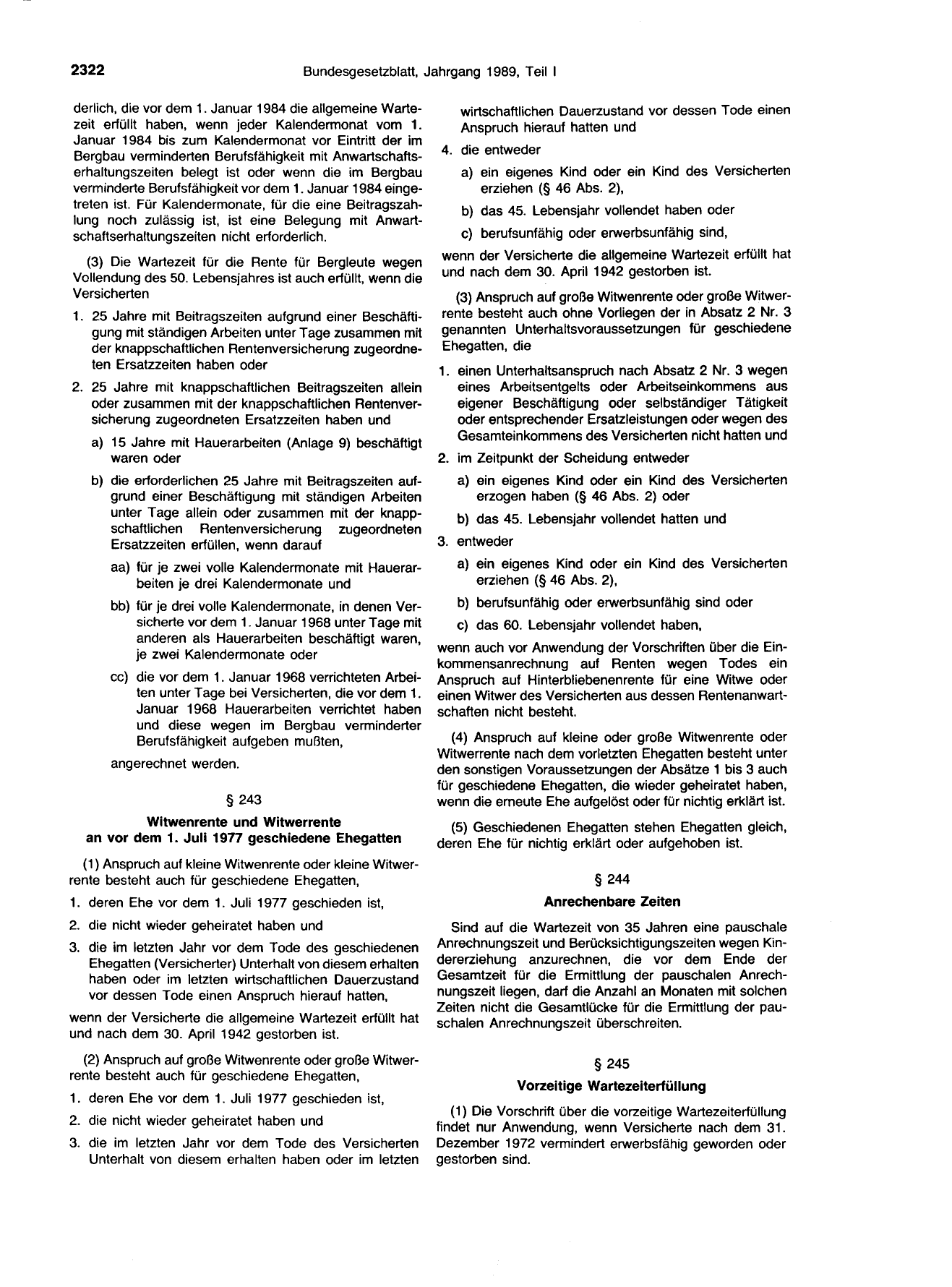 BGBl. 1989, Seite 2322 — Originalseite als Abbildung