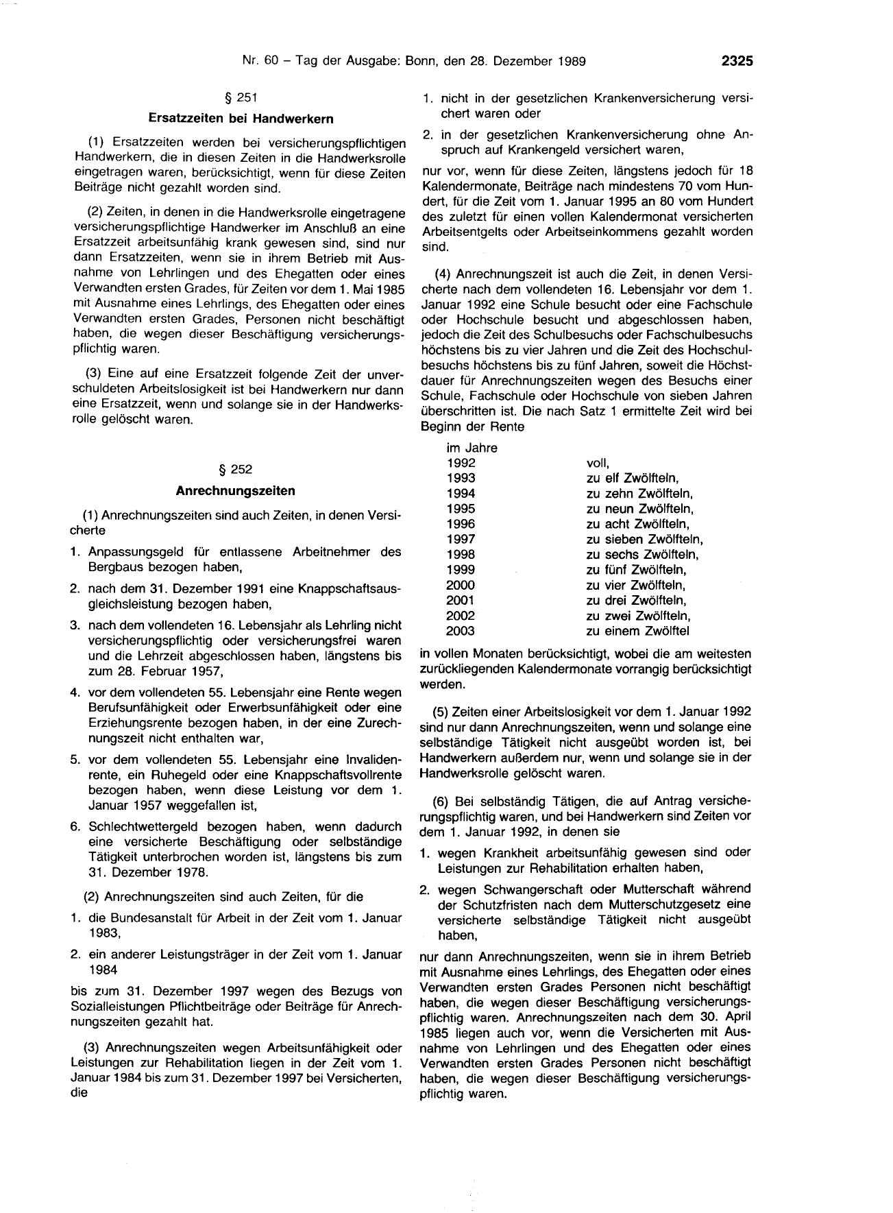 BGBl. 1989, Seite 2325 — Originalseite als Abbildung