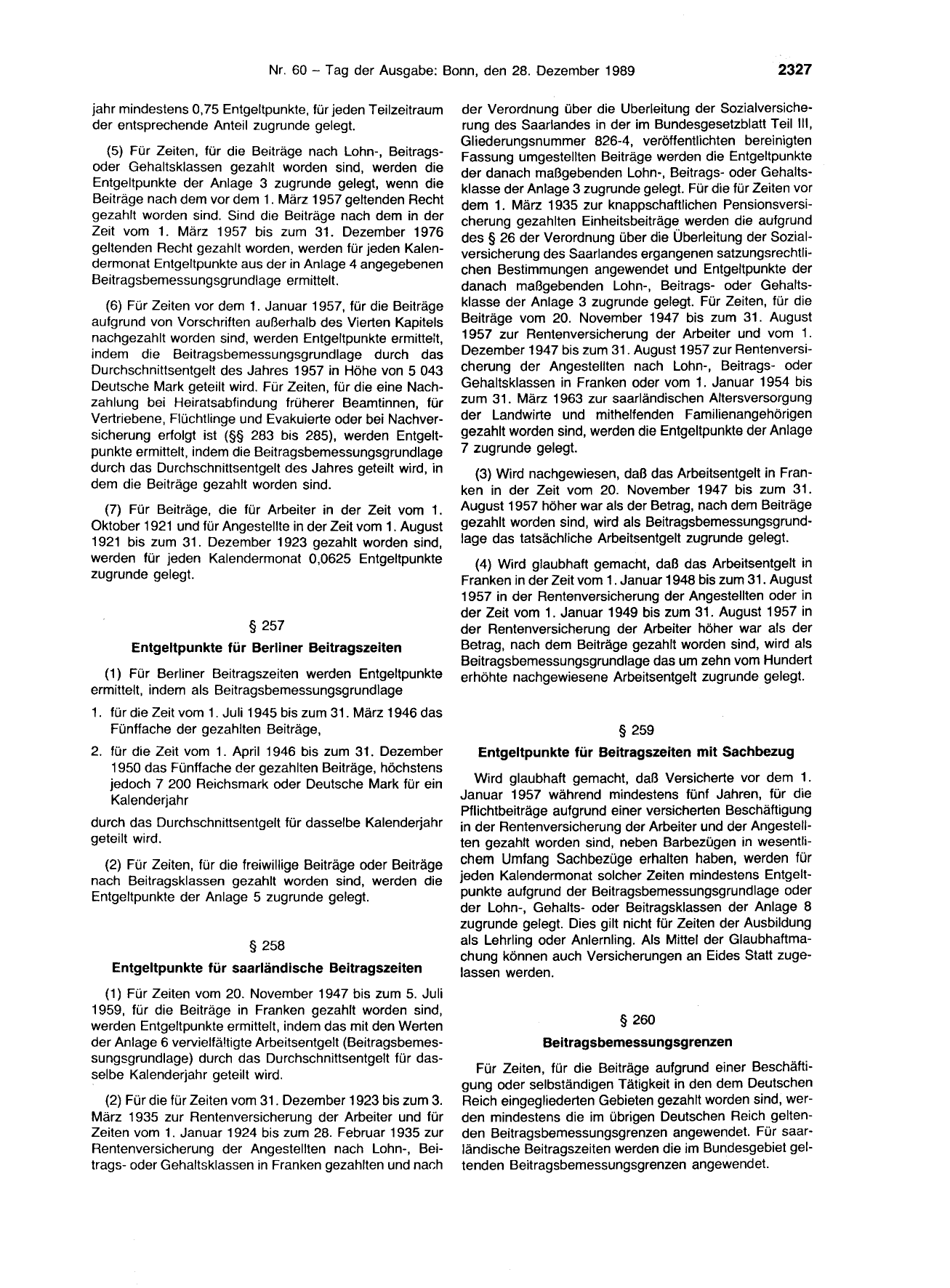 BGBl. 1989, Seite 2327 — Originalseite als Abbildung