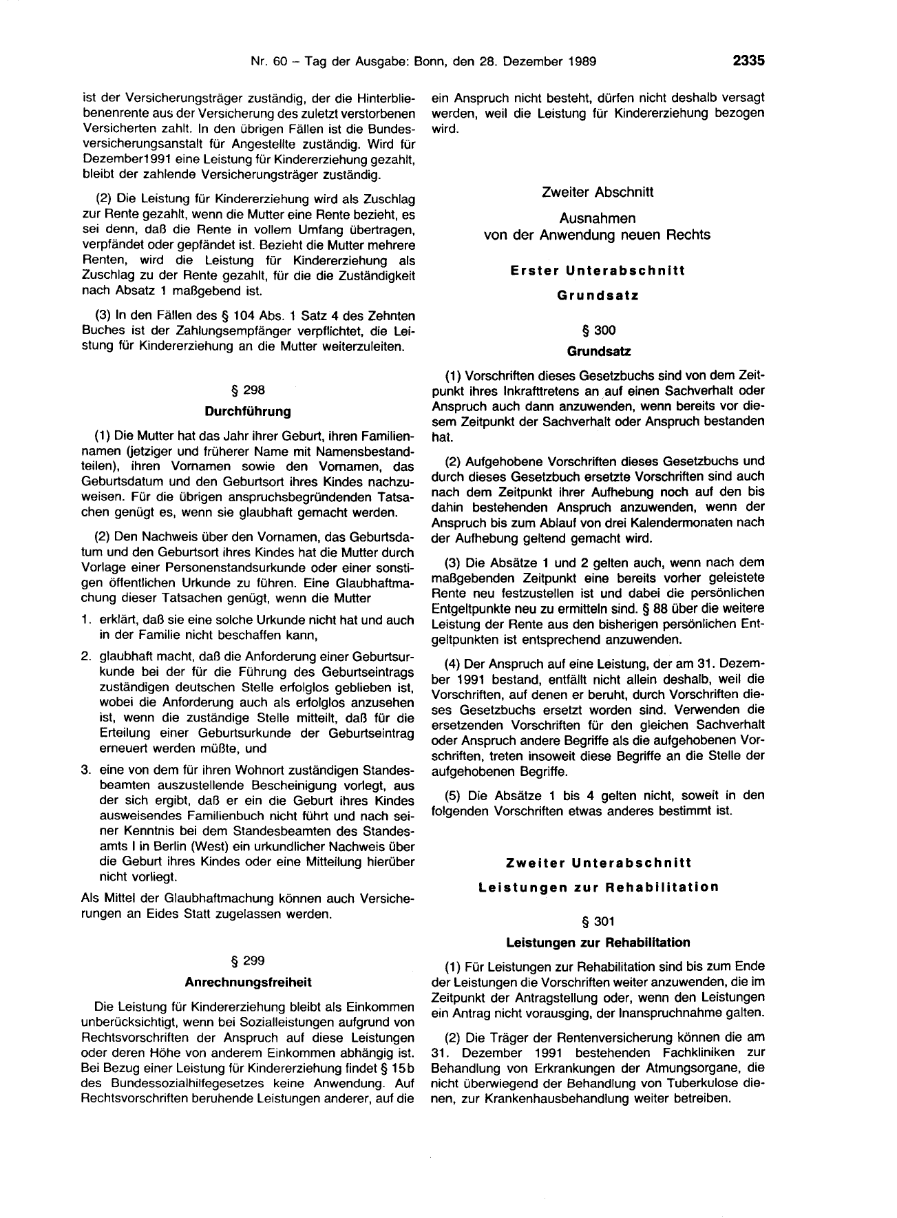 BGBl. 1989, Seite 2335 — Originalseite als Abbildung