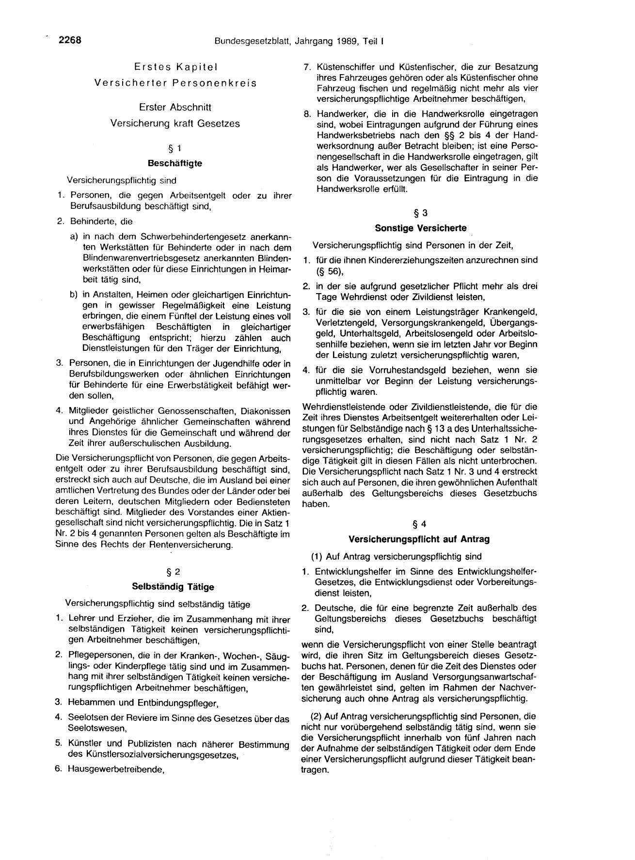 BGBl. 1989, Seite 2268 — Originalseite als Abbildung