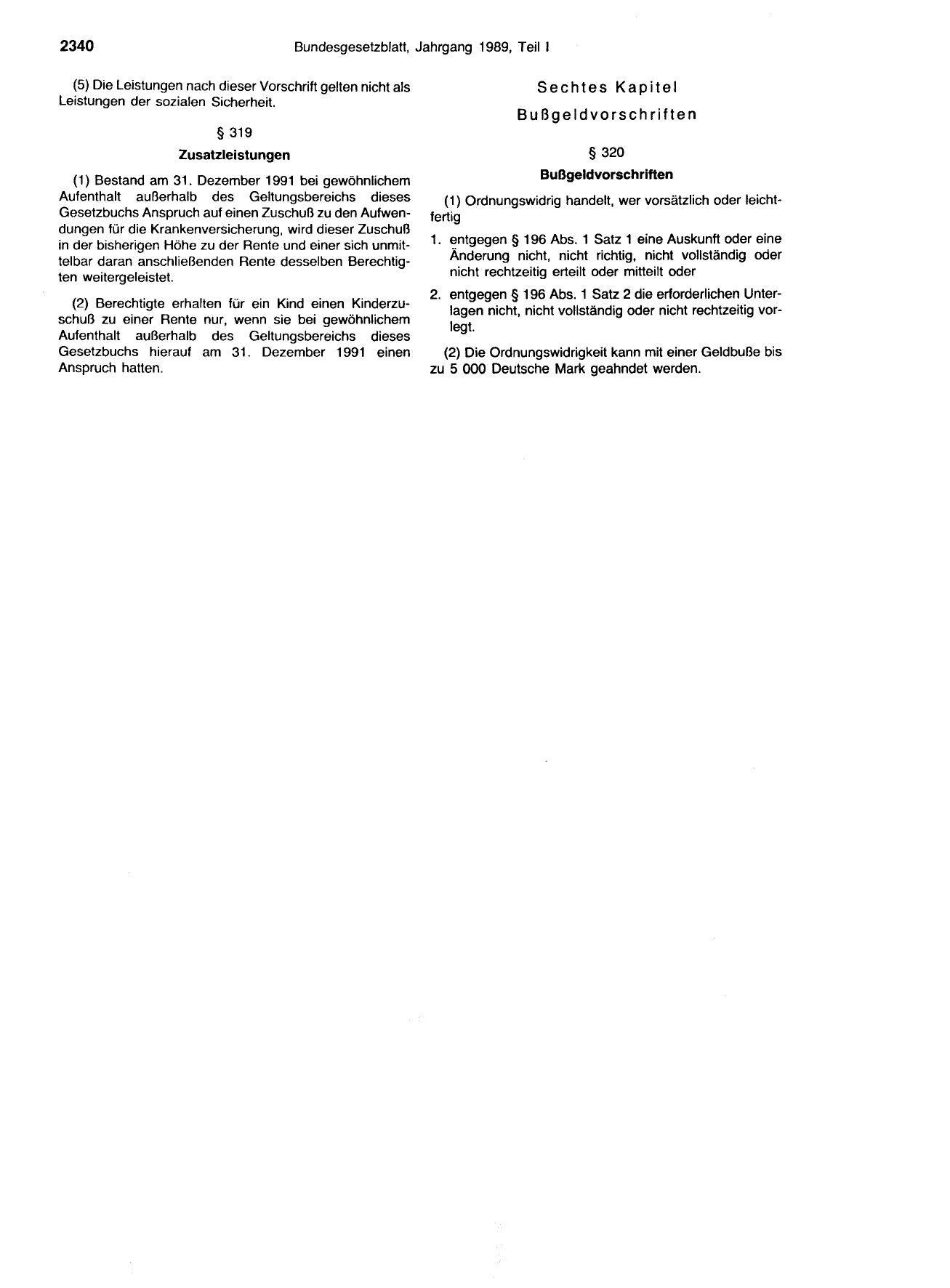 BGBl. 1989, Seite 2340 — Originalseite als Abbildung