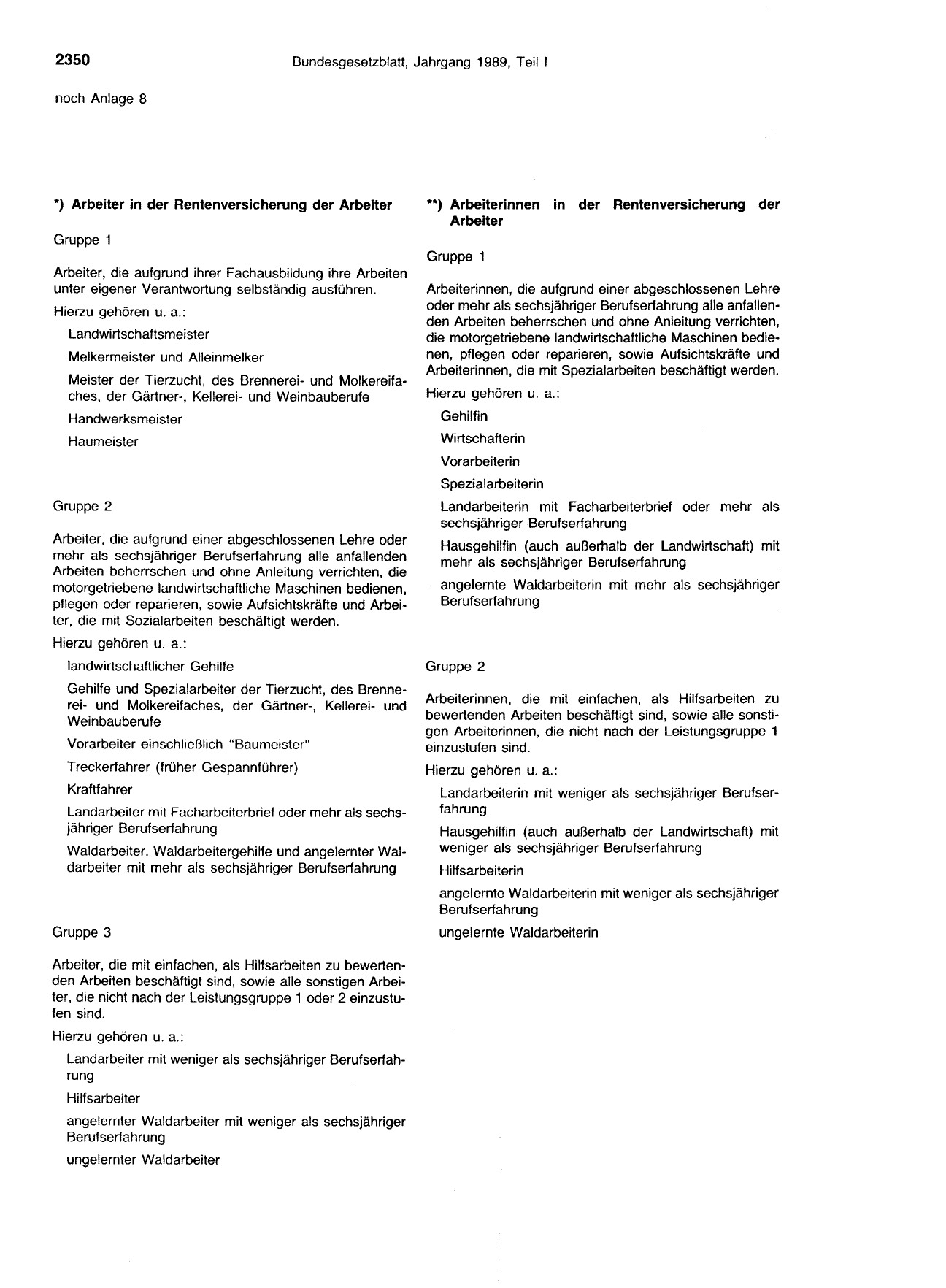 BGBl. 1989, Seite 2350 — Originalseite als Abbildung