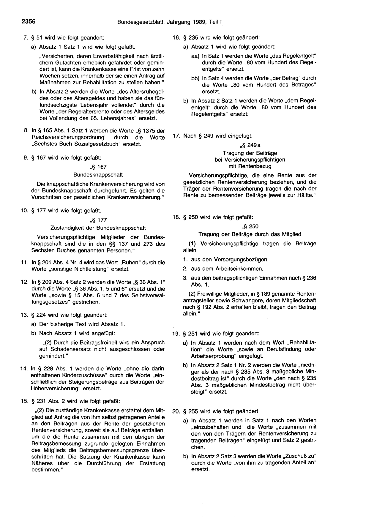 BGBl. 1989, Seite 2356 — Originalseite als Abbildung