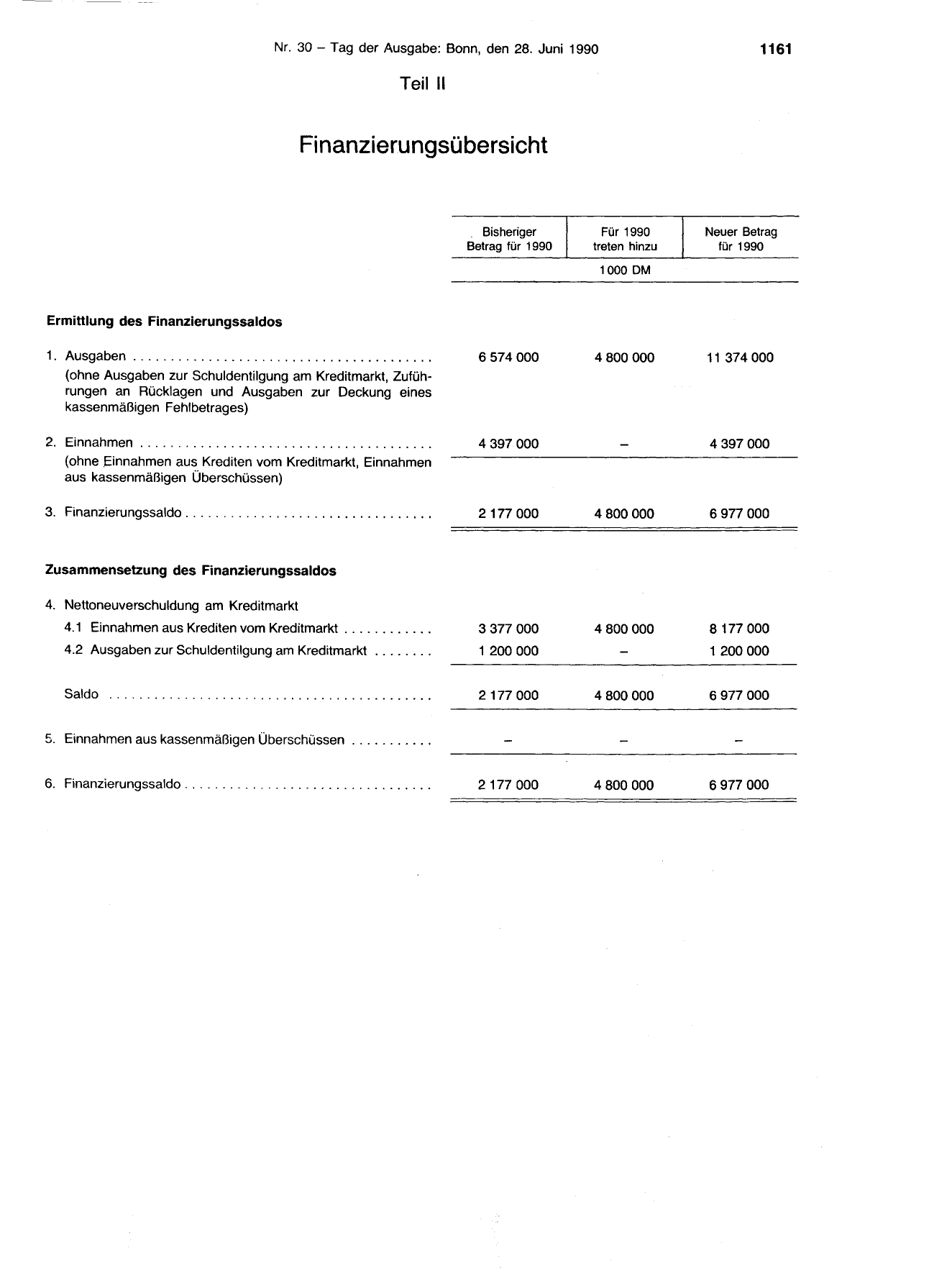 BGBl. 1990, Seite 1161 — Originalseite als Abbildung