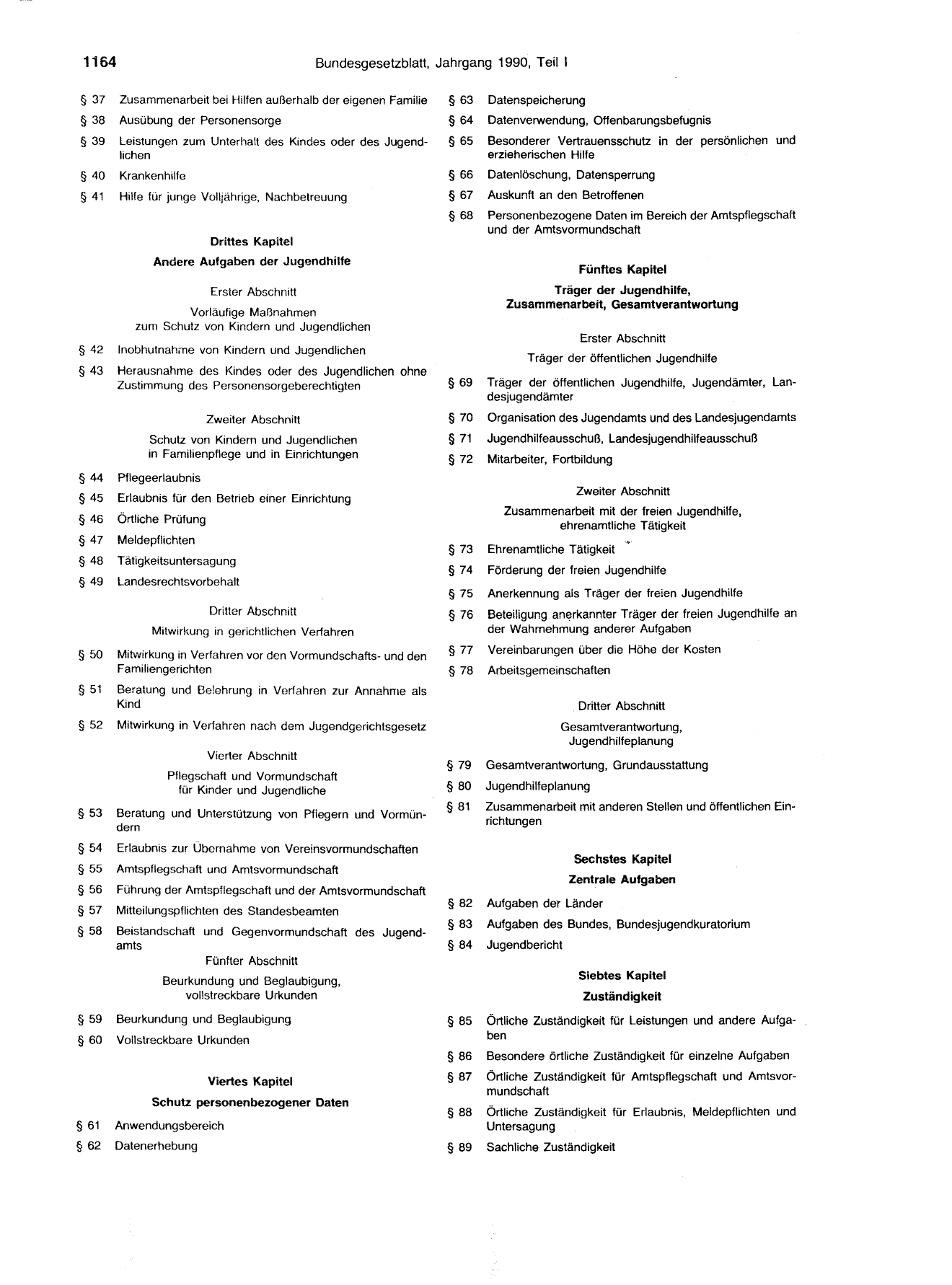 BGBl. 1990, Seite 1164 — Originalseite als Abbildung