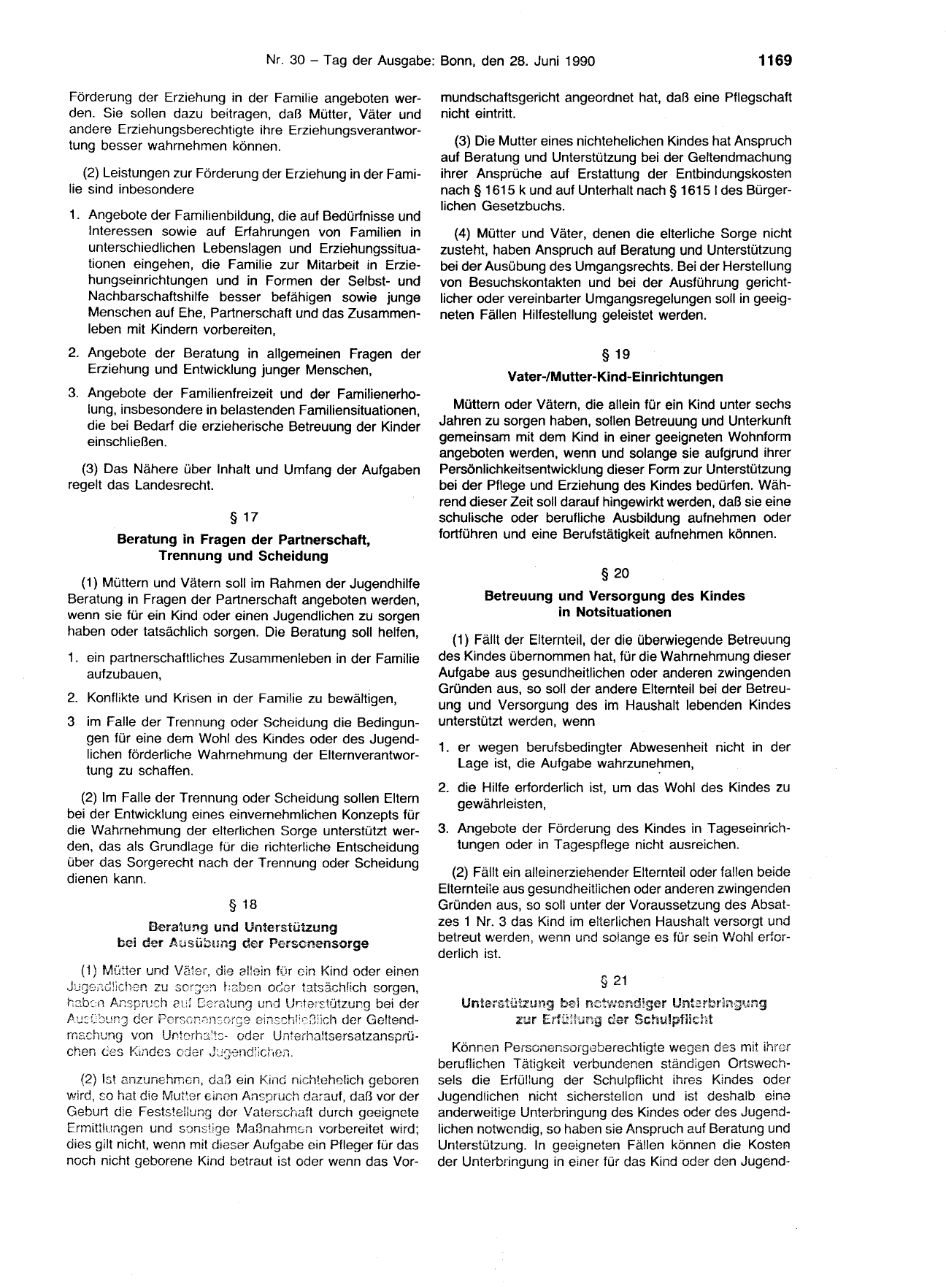 BGBl. 1990, Seite 1169 — Originalseite als Abbildung