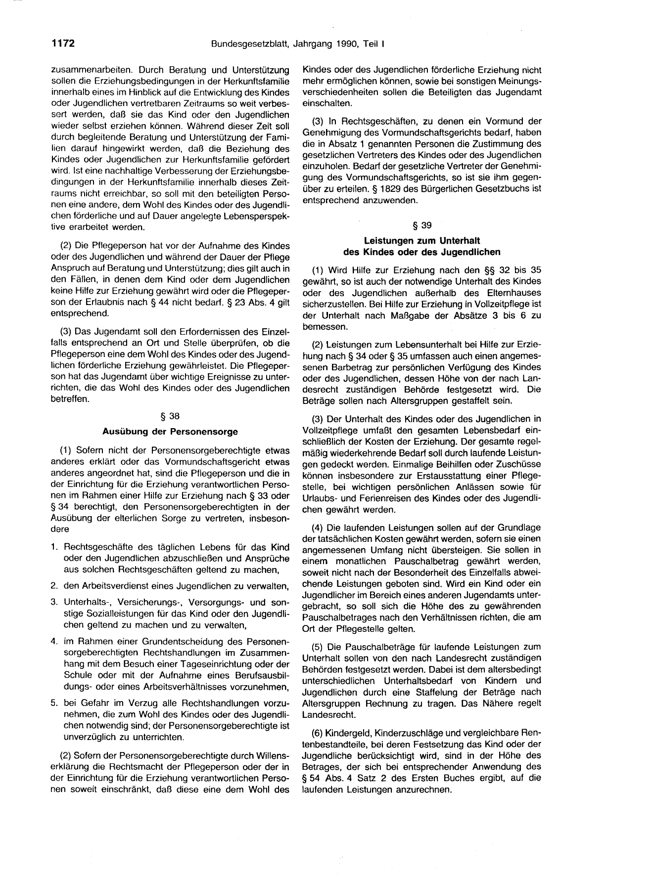 BGBl. 1990, Seite 1172 — Originalseite als Abbildung