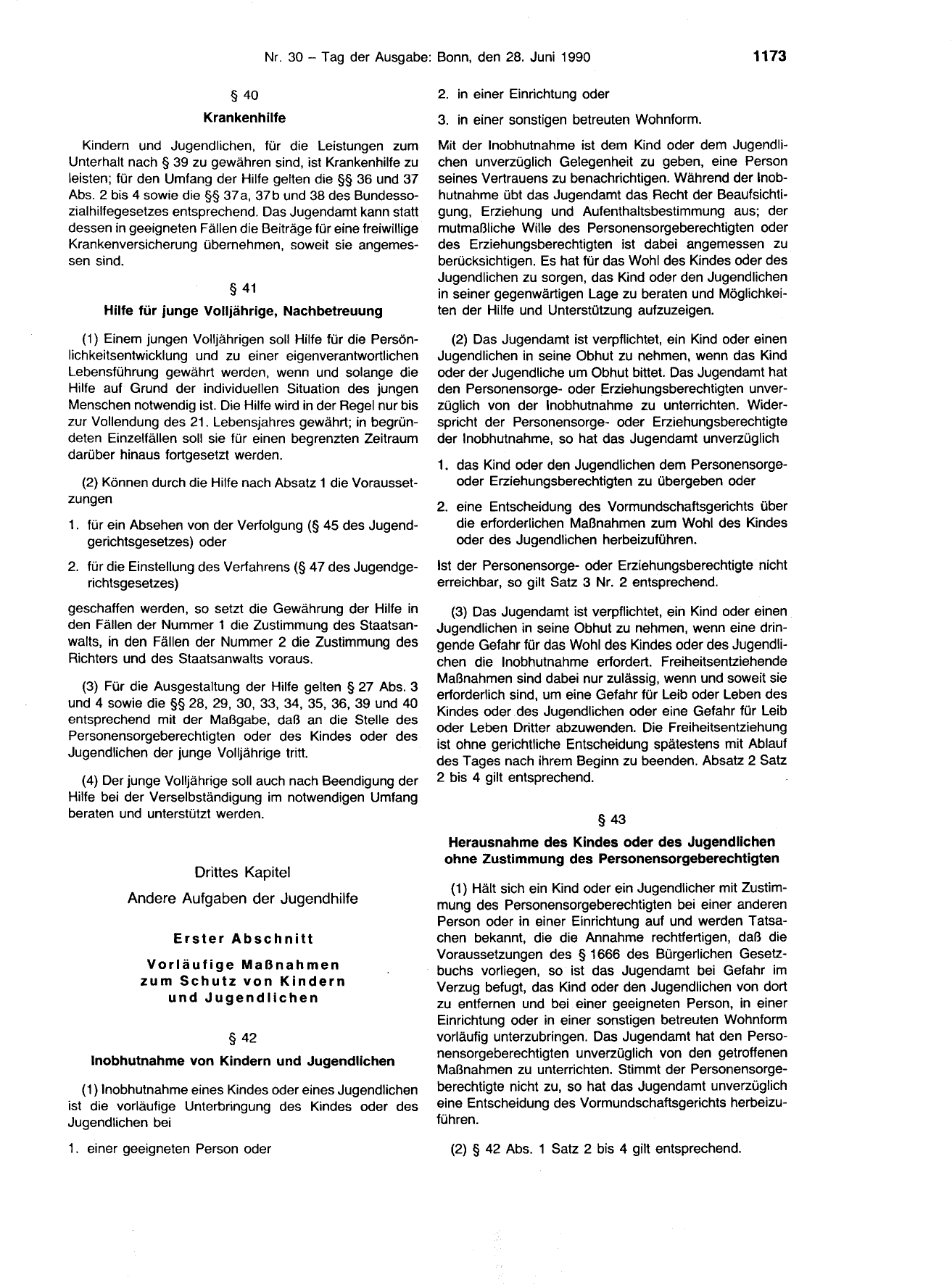 BGBl. 1990, Seite 1173 — Originalseite als Abbildung
