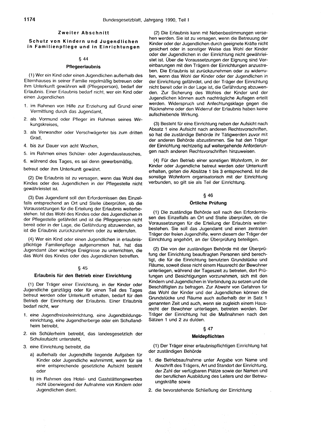 BGBl. 1990, Seite 1174 — Originalseite als Abbildung