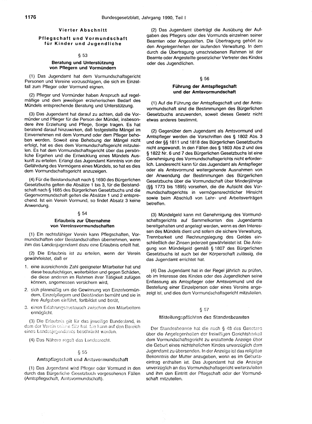 BGBl. 1990, Seite 1176 — Originalseite als Abbildung