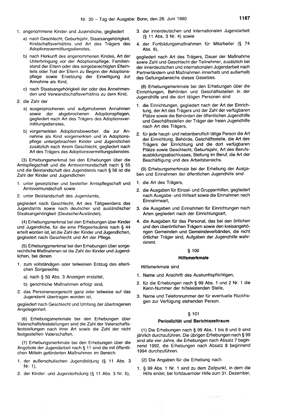 BGBl. 1990, Seite 1187 — Originalseite als Abbildung