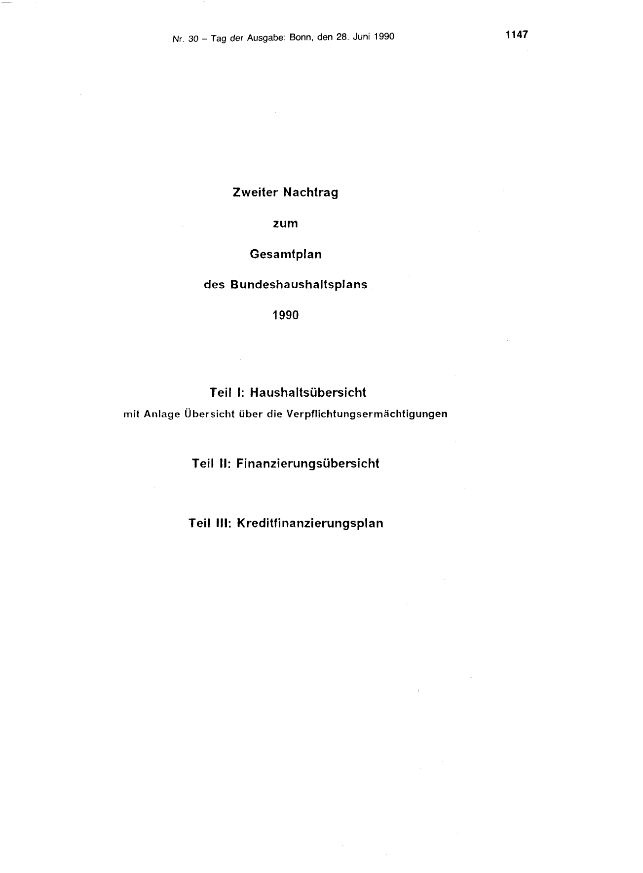 BGBl. 1990, Seite 1147 — Originalseite als Abbildung