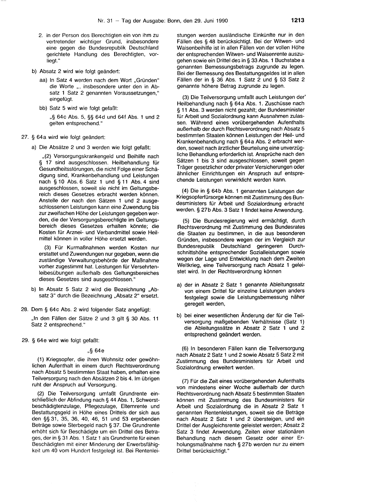 BGBl. 1990, Seite 1213 — Originalseite als Abbildung