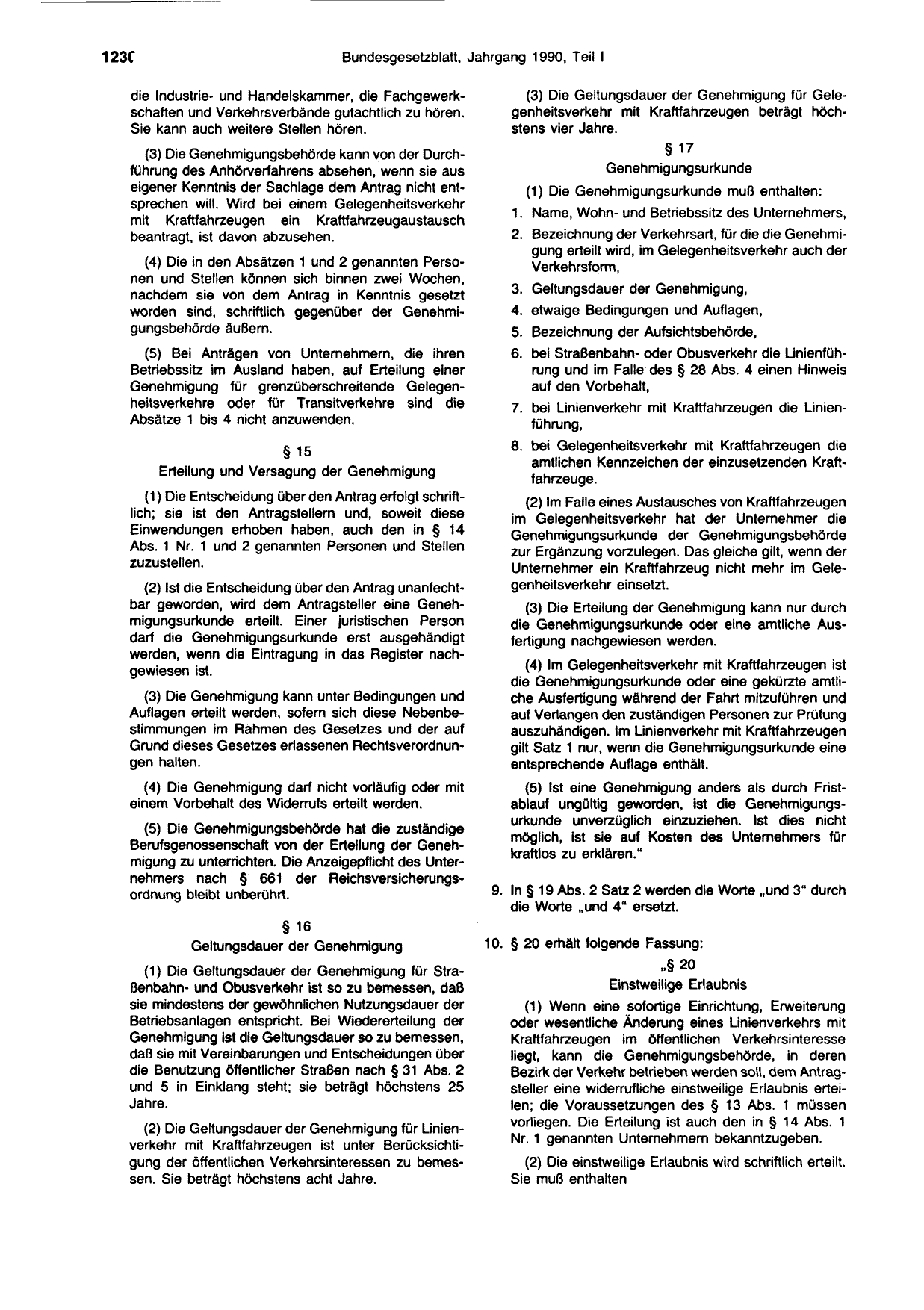 BGBl. 1990, Seite 1230 — Originalseite als Abbildung