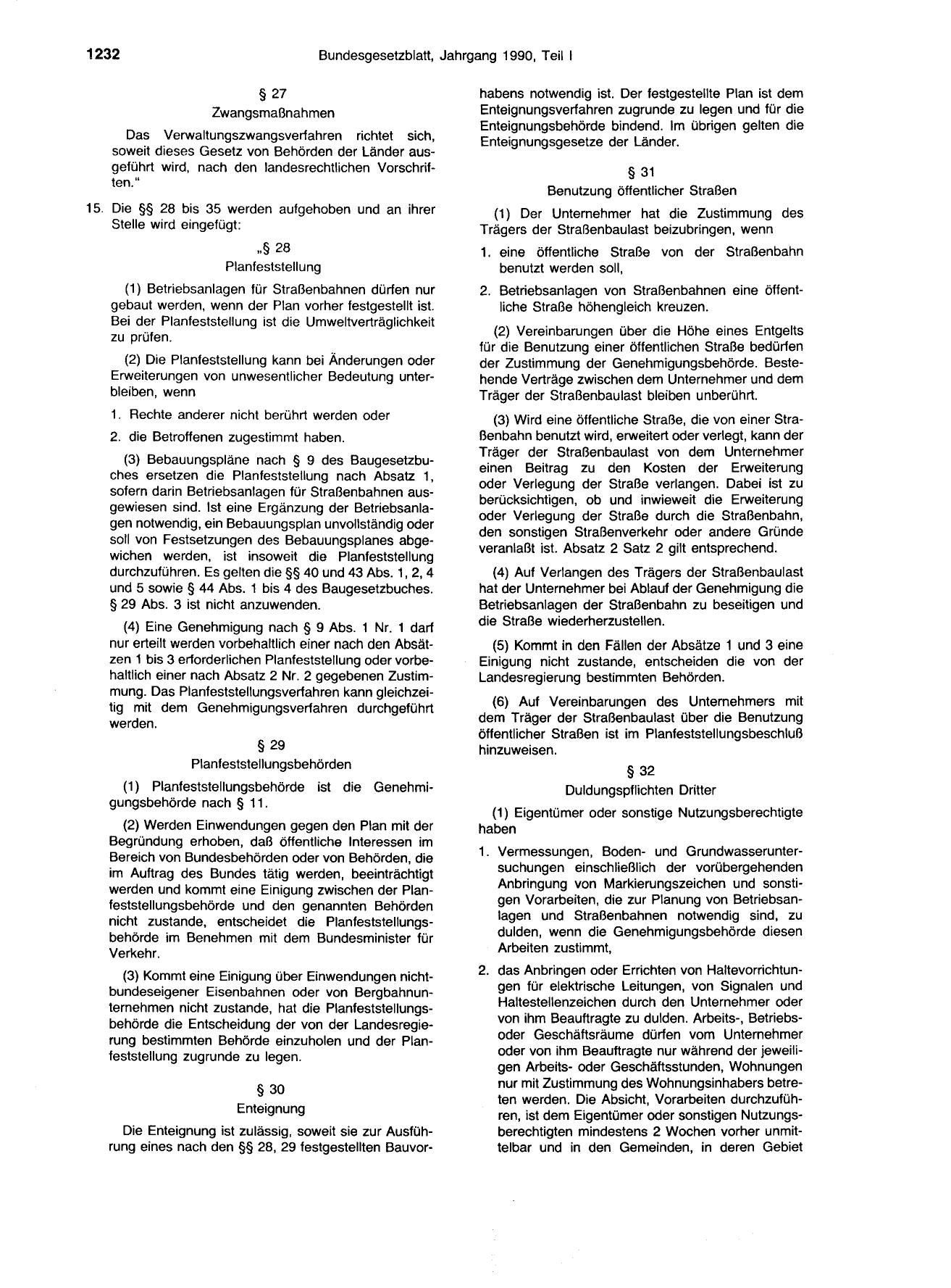 BGBl. 1990, Seite 1232 — Originalseite als Abbildung