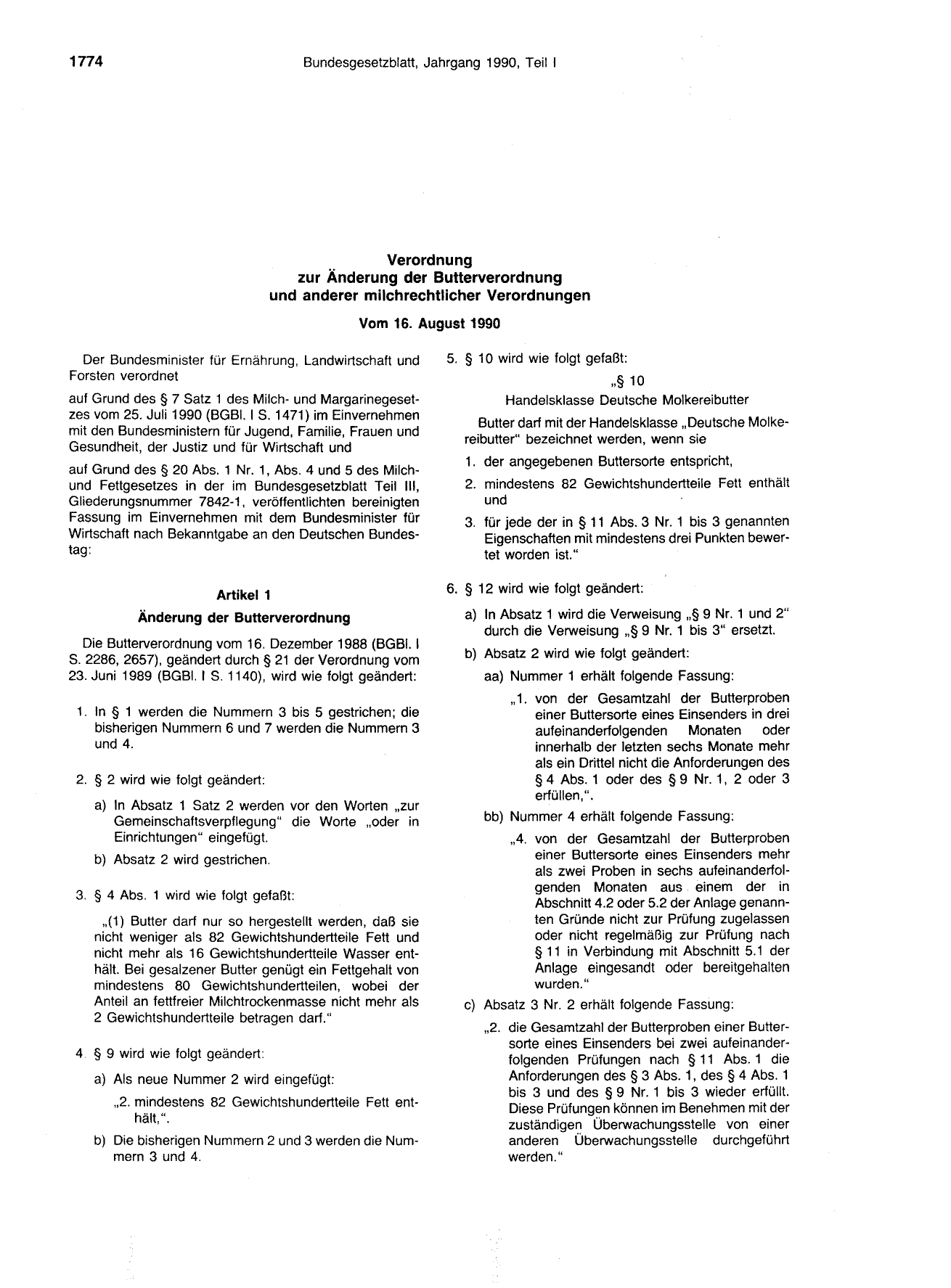 BGBl. 1990, Seite 1774 — Originalseite als Abbildung