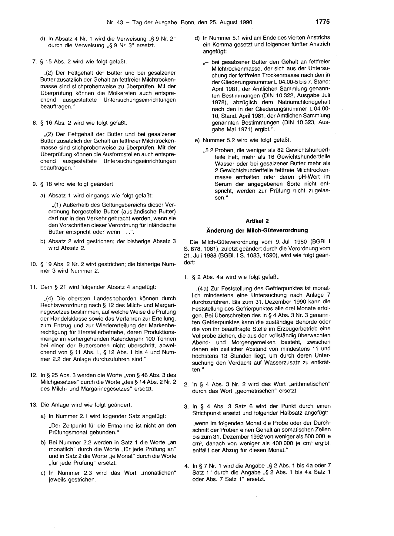 BGBl. 1990, Seite 1775 — Originalseite als Abbildung