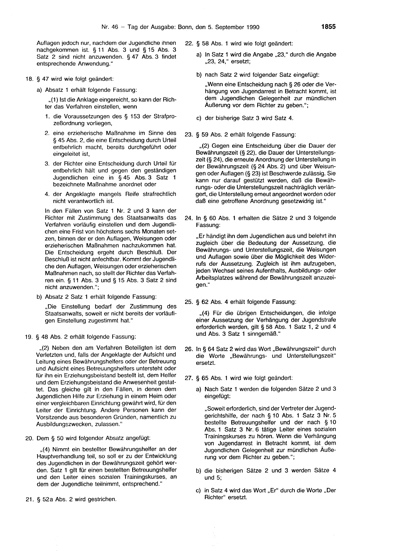 BGBl. 1990, Seite 1855 — Originalseite als Abbildung