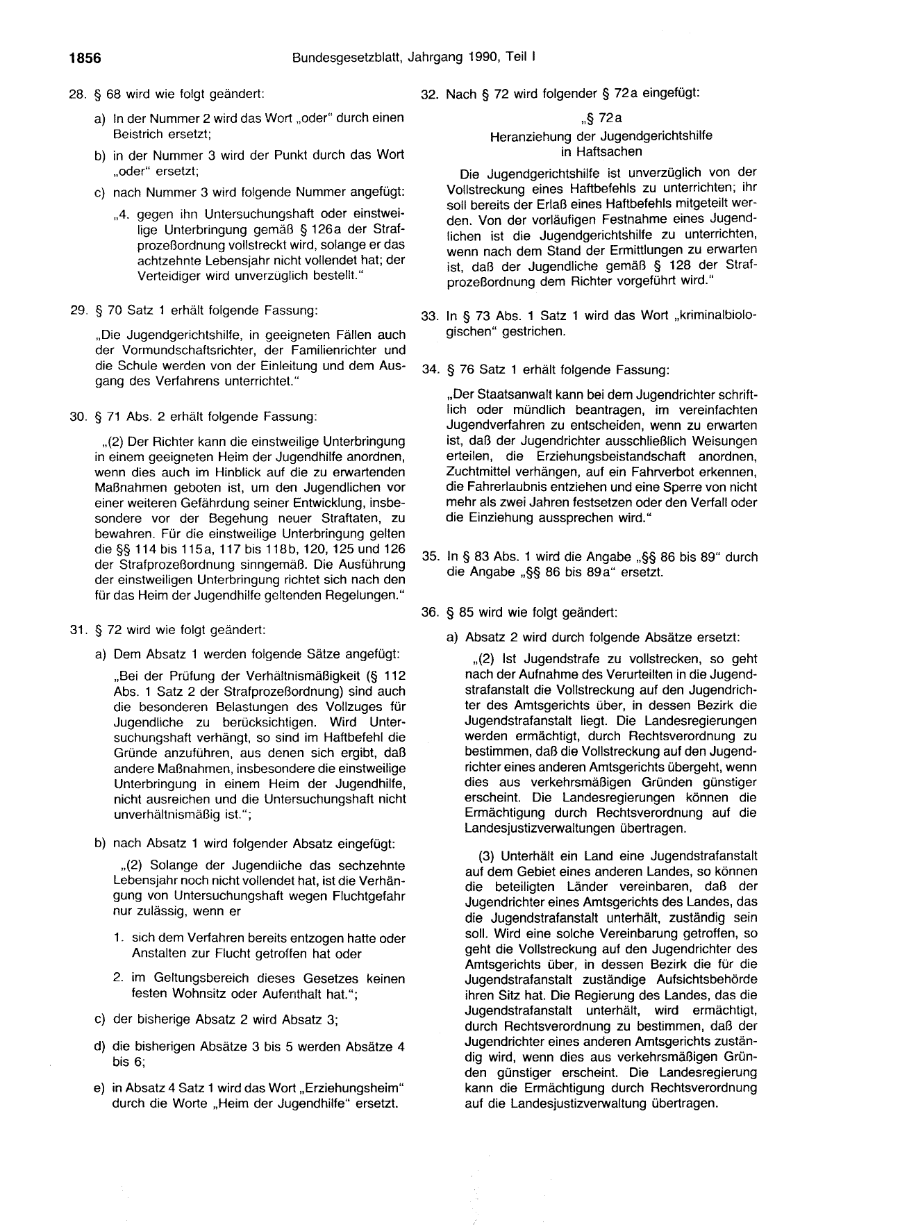 BGBl. 1990, Seite 1856 — Originalseite als Abbildung