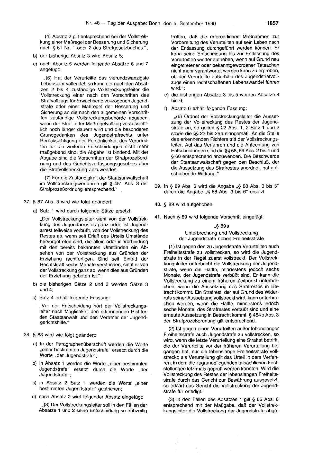 BGBl. 1990, Seite 1857 — Originalseite als Abbildung