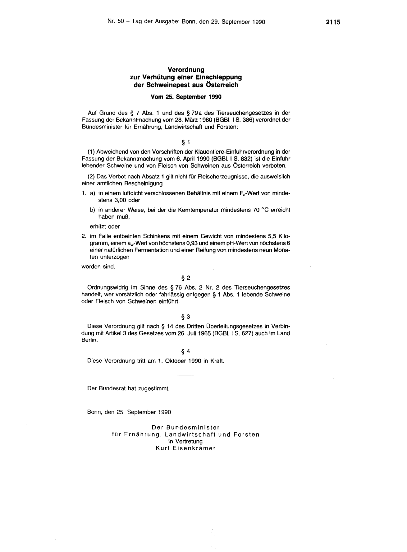 BGBl. 1990, Seite 2115 — Originalseite als Abbildung