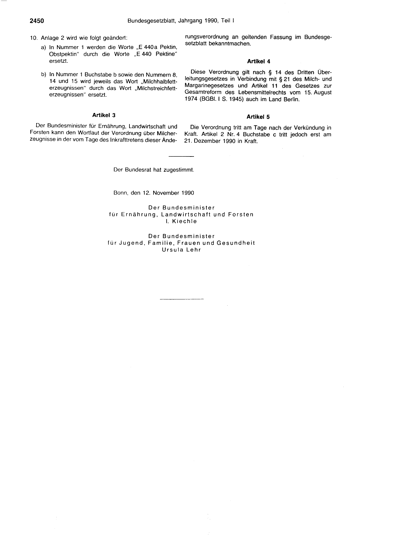 BGBl. 1990, Seite 2450 — Originalseite als Abbildung