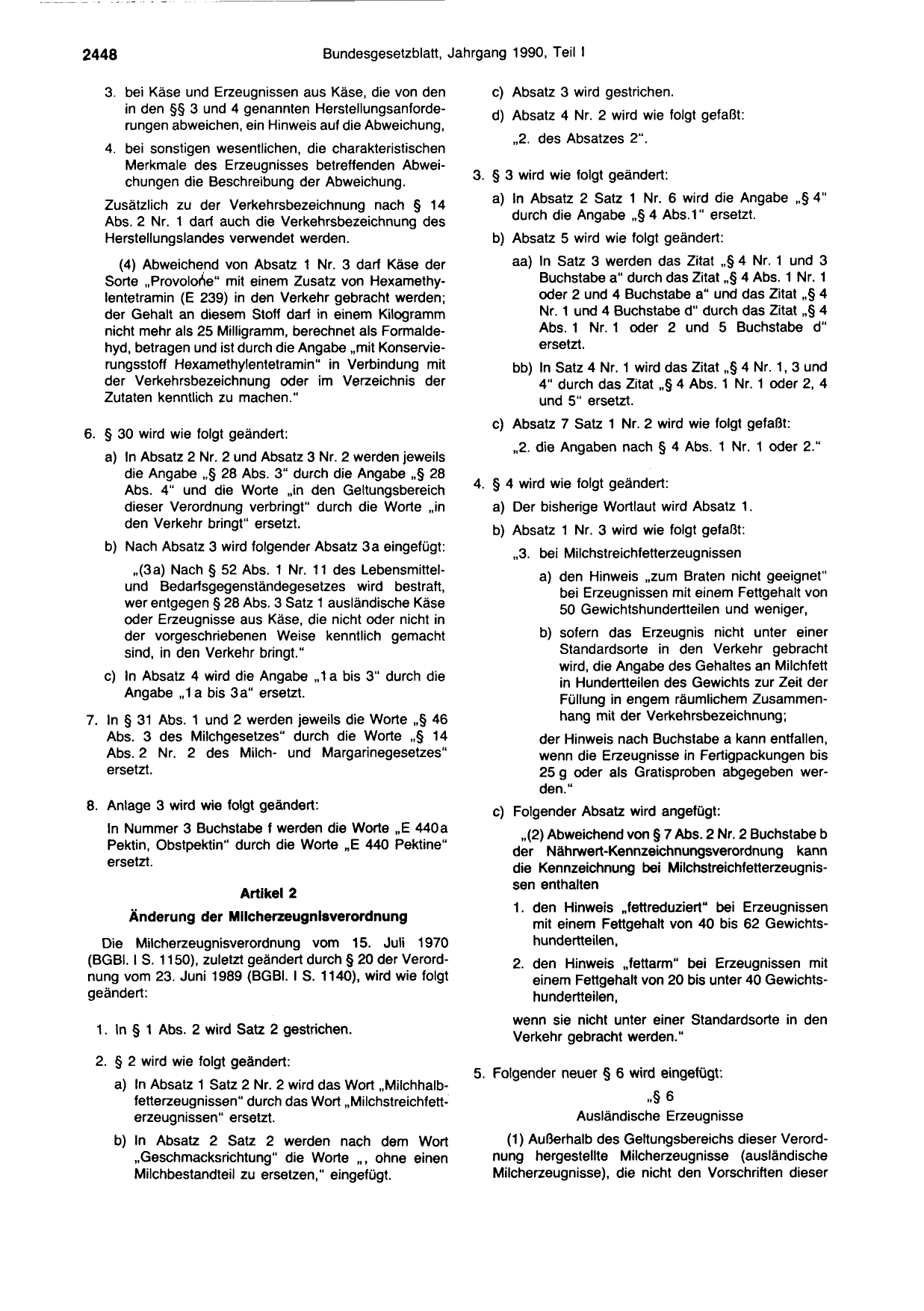 BGBl. 1990, Seite 2448 — Originalseite als Abbildung