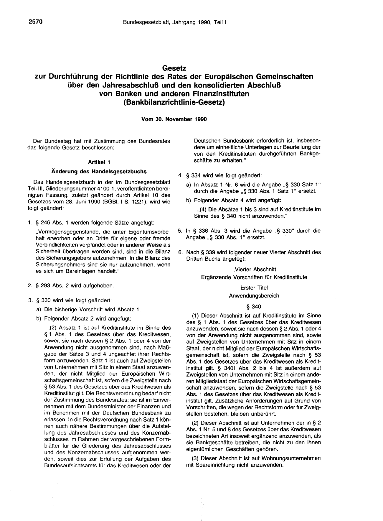 BGBl. 1990, Seite 2570 — Originalseite als Abbildung