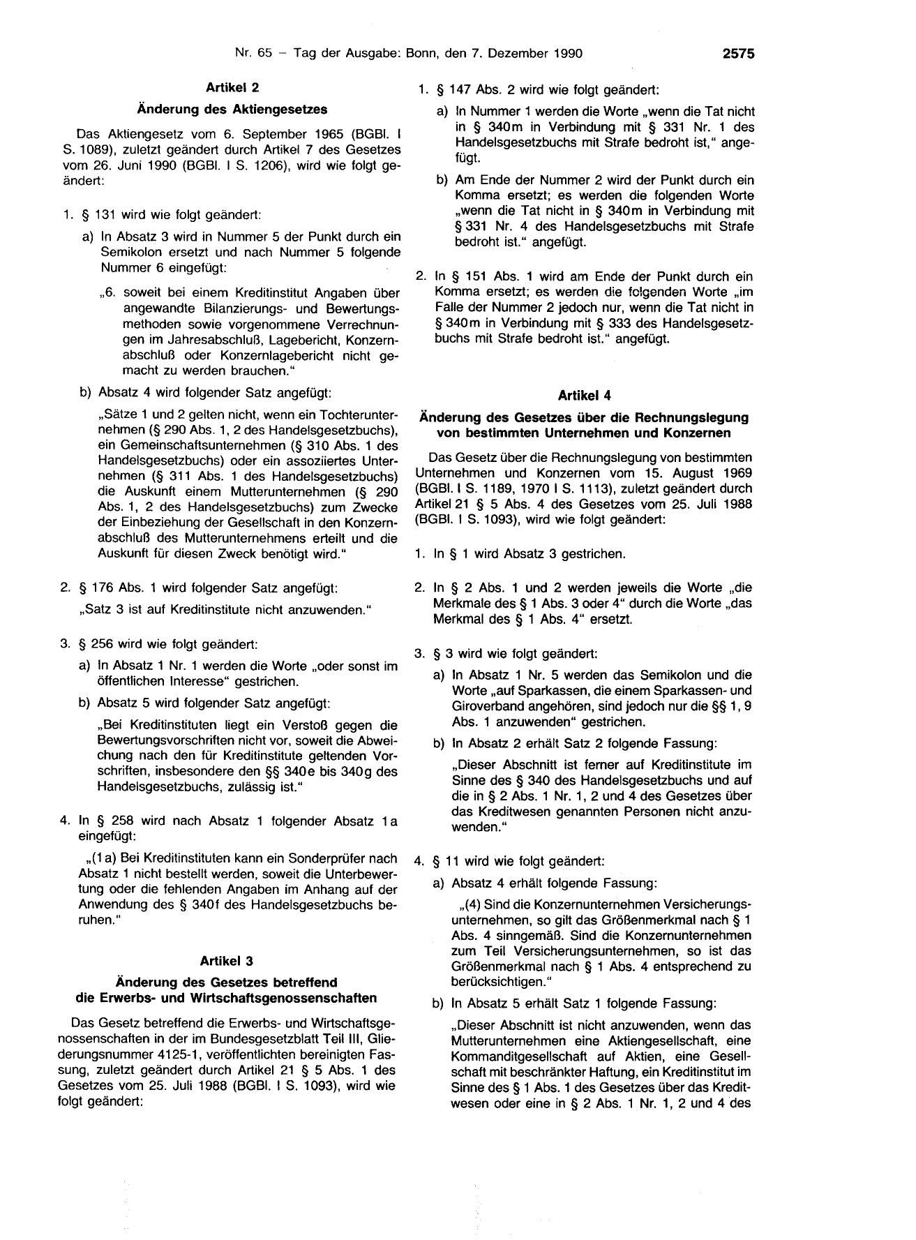 BGBl. 1990, Seite 2575 — Originalseite als Abbildung