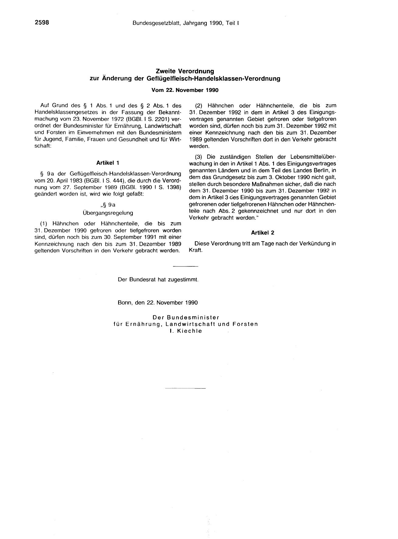 BGBl. 1990, Seite 2598 — Originalseite als Abbildung