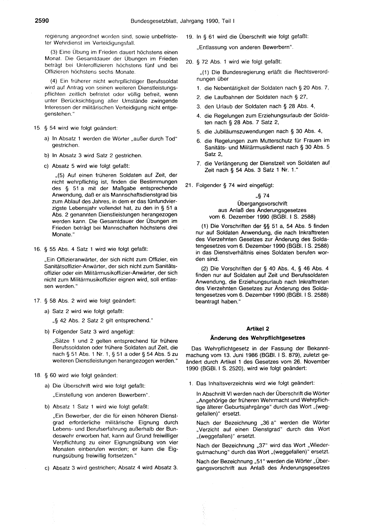 BGBl. 1990, Seite 2590 — Originalseite als Abbildung