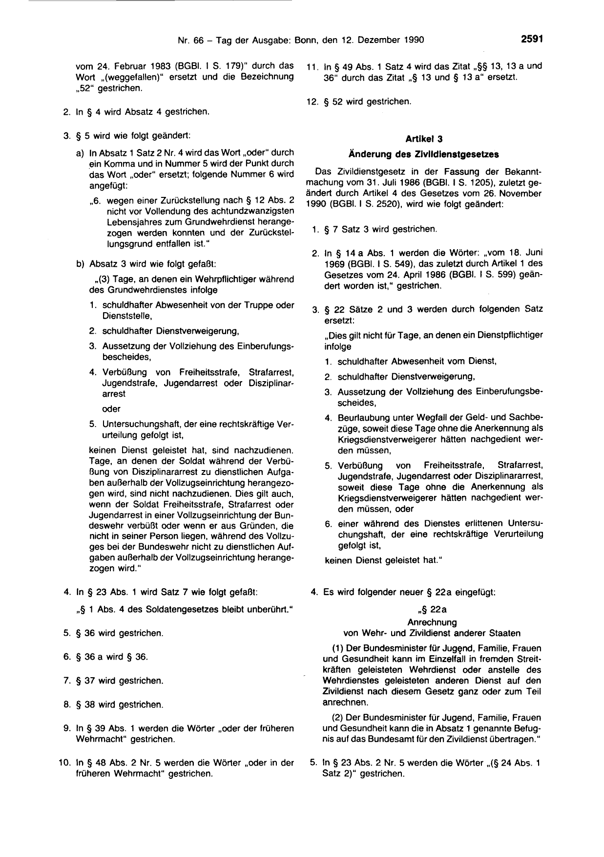 BGBl. 1990, Seite 2591 — Originalseite als Abbildung