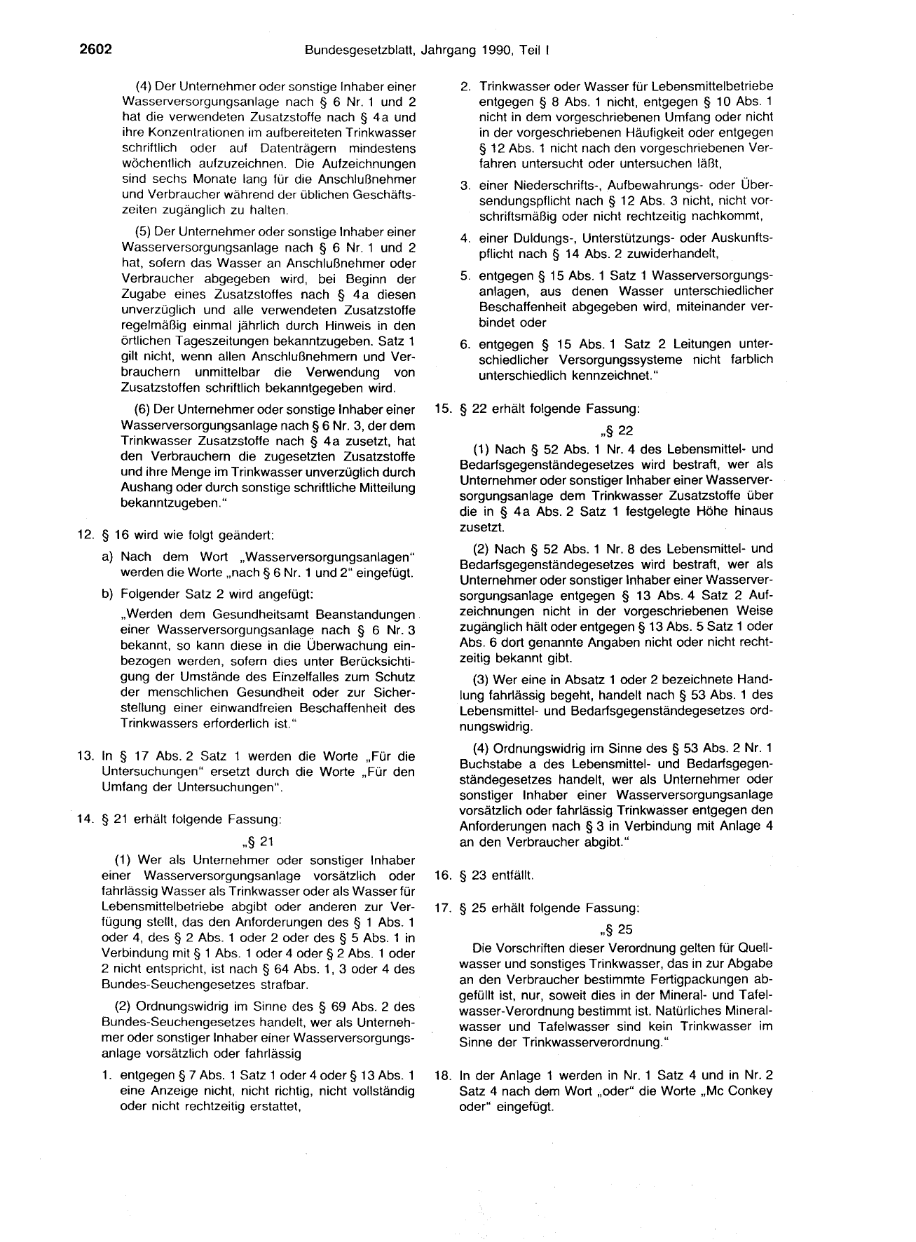 BGBl. 1990, Seite 2602 — Originalseite als Abbildung