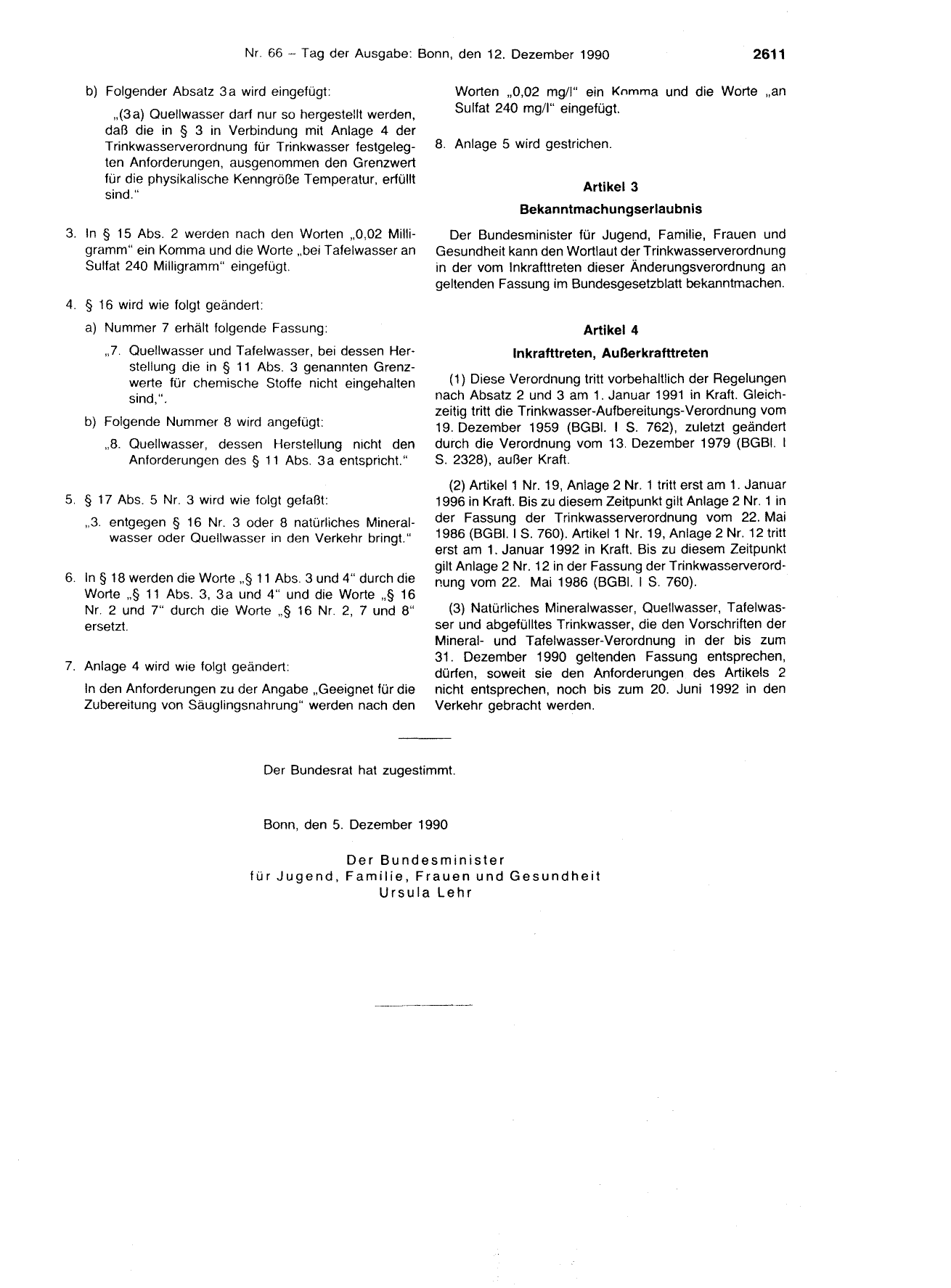 BGBl. 1990, Seite 2611 — Originalseite als Abbildung