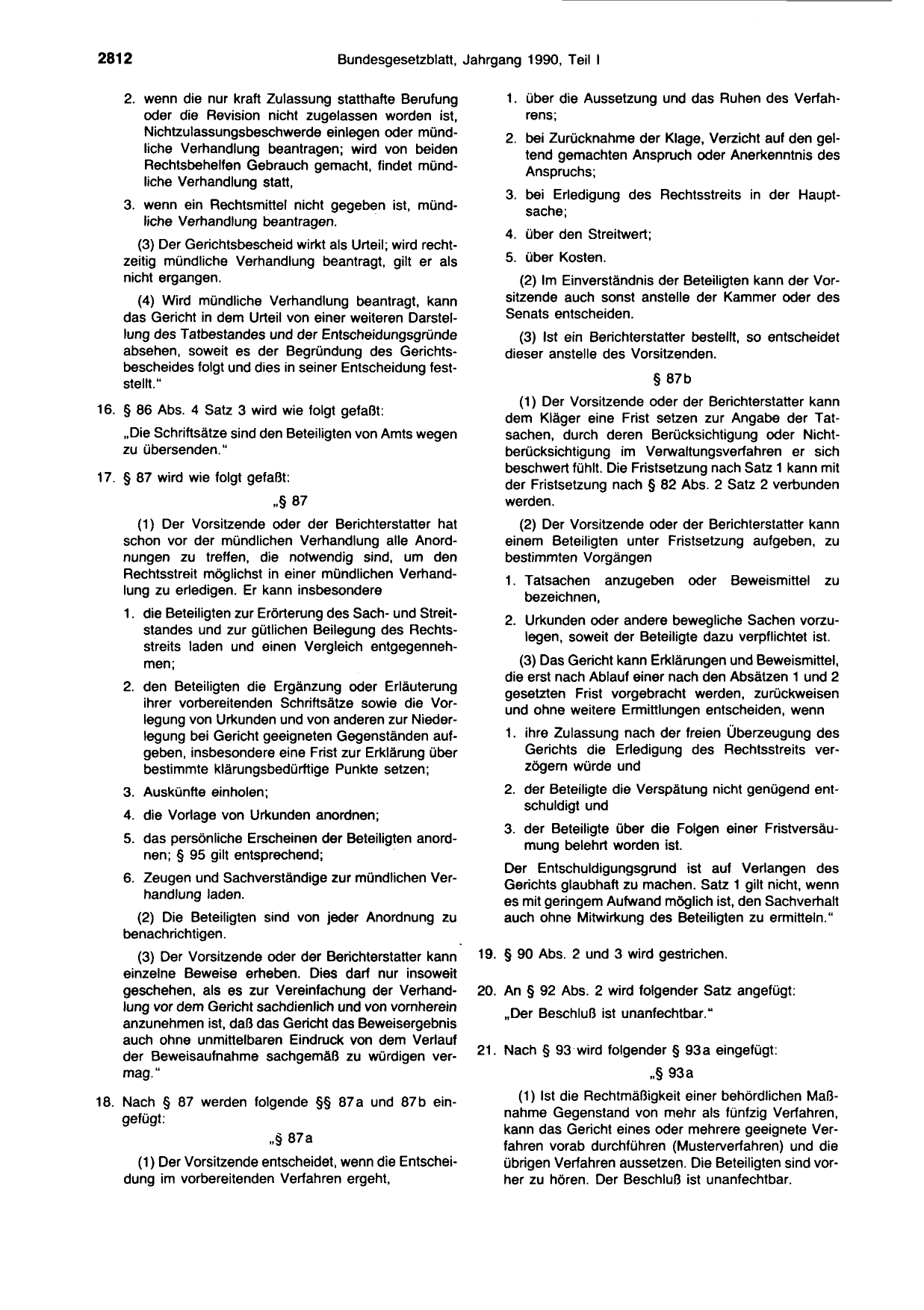 BGBl. 1990, Seite 2812 — Originalseite als Abbildung