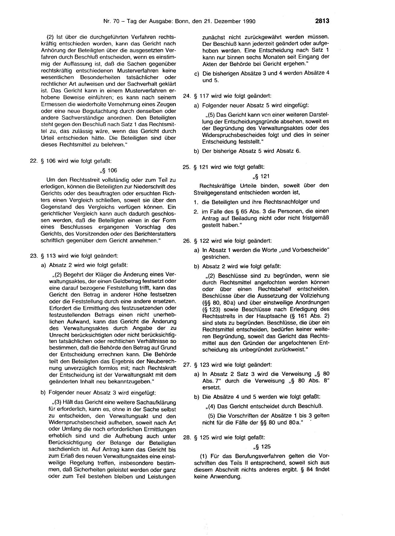 BGBl. 1990, Seite 2813 — Originalseite als Abbildung