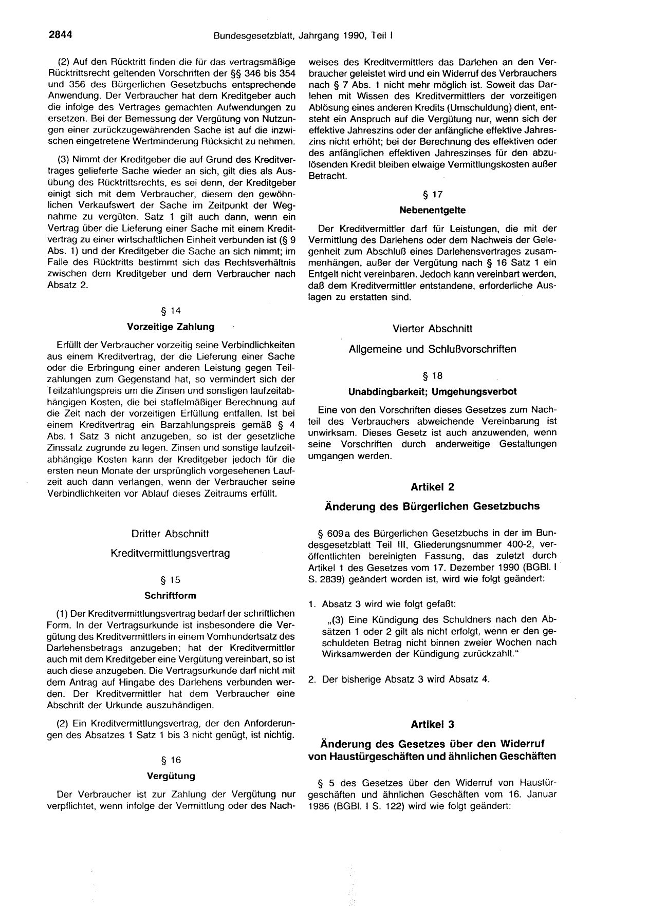 BGBl. 1990, Seite 2844 — Originalseite als Abbildung