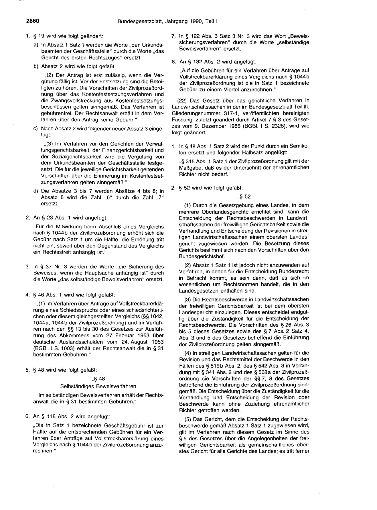 BGBl. 1990, Seite 2860 — Originalseite als Abbildung