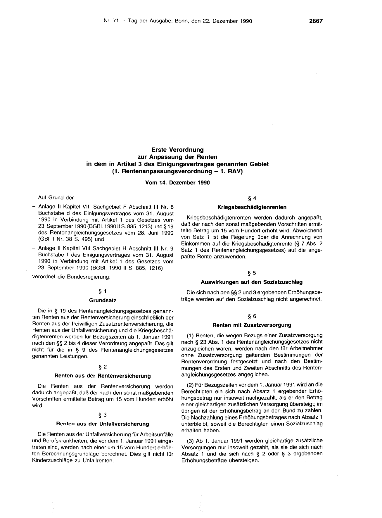 BGBl. 1990, Seite 2867 — Originalseite als Abbildung