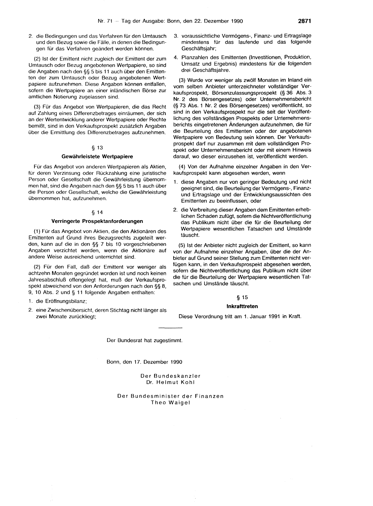 BGBl. 1990, Seite 2871 — Originalseite als Abbildung